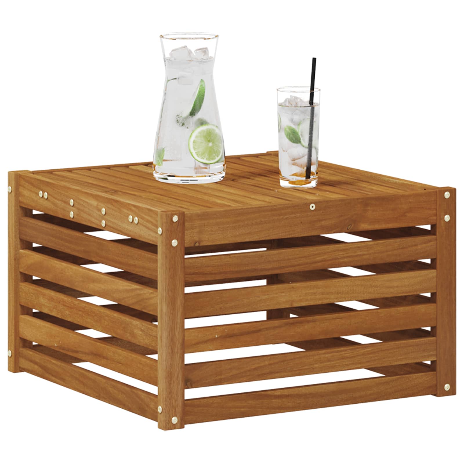 Outdoor Table Solid Acacia Wood Natural 59 x 59 x 37 cm