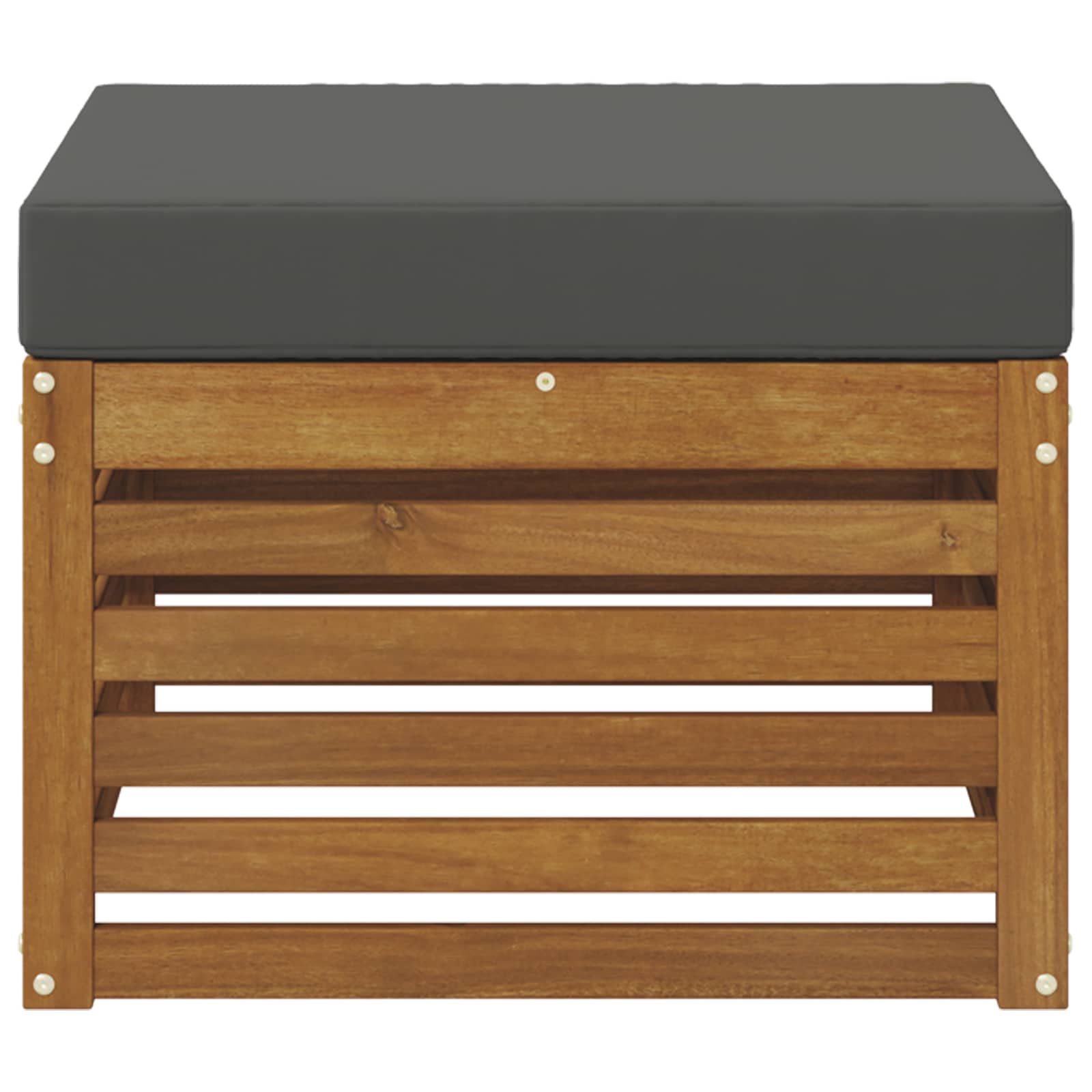 Outdoor Footstool Solid Acacia Wood Natural