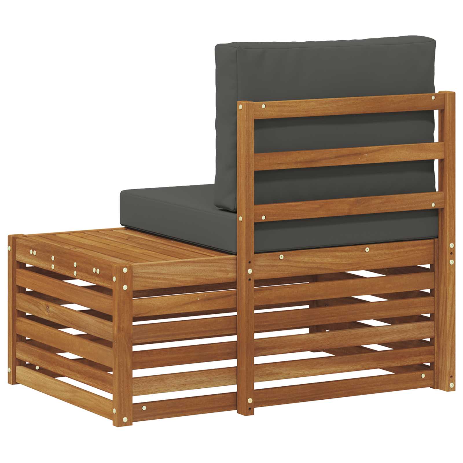 Outdoor End sofa Natural 91 x 63 x 73 cm Solid Acacia Wood