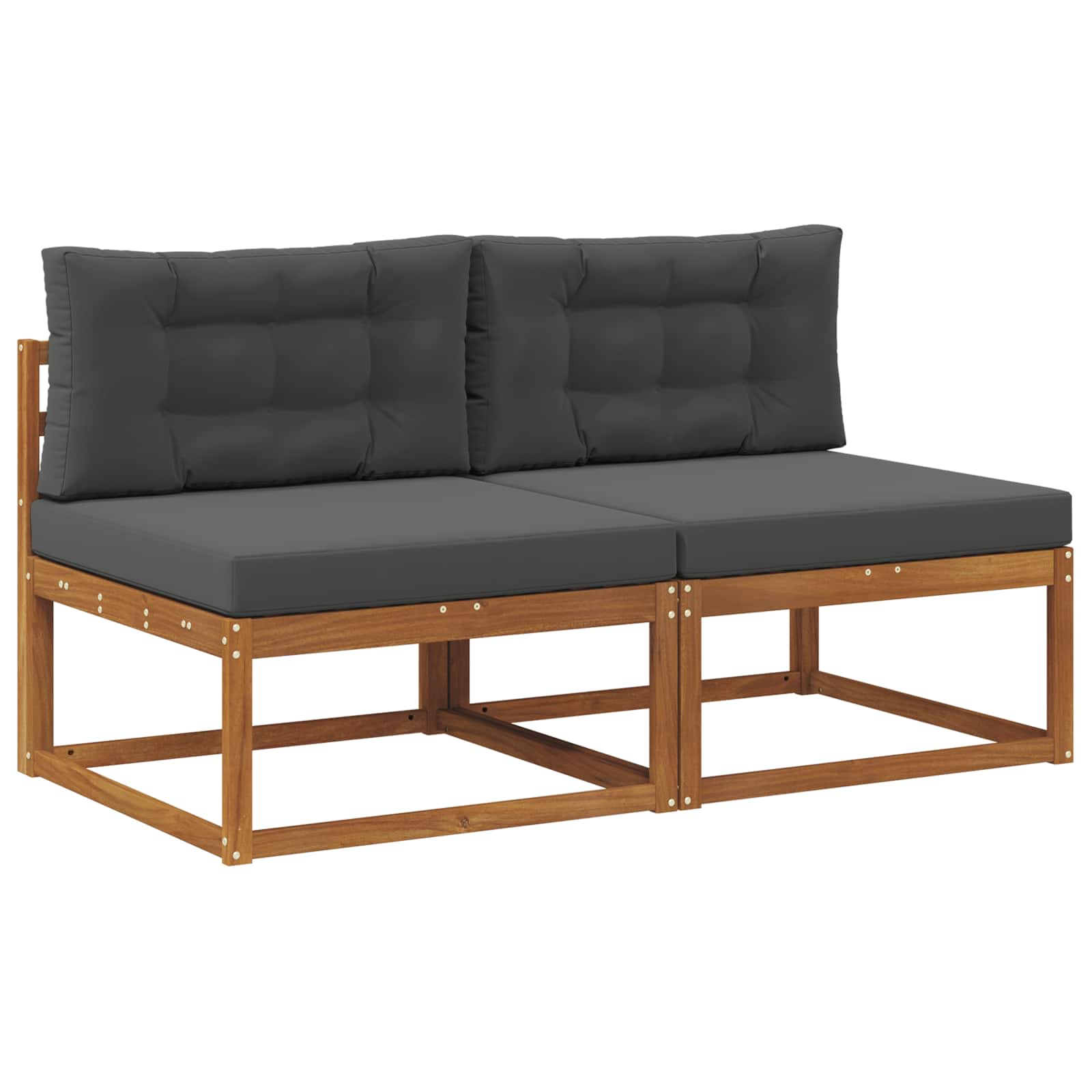 Outdoor Middle Sofa with Cushion 2 Piece Natural