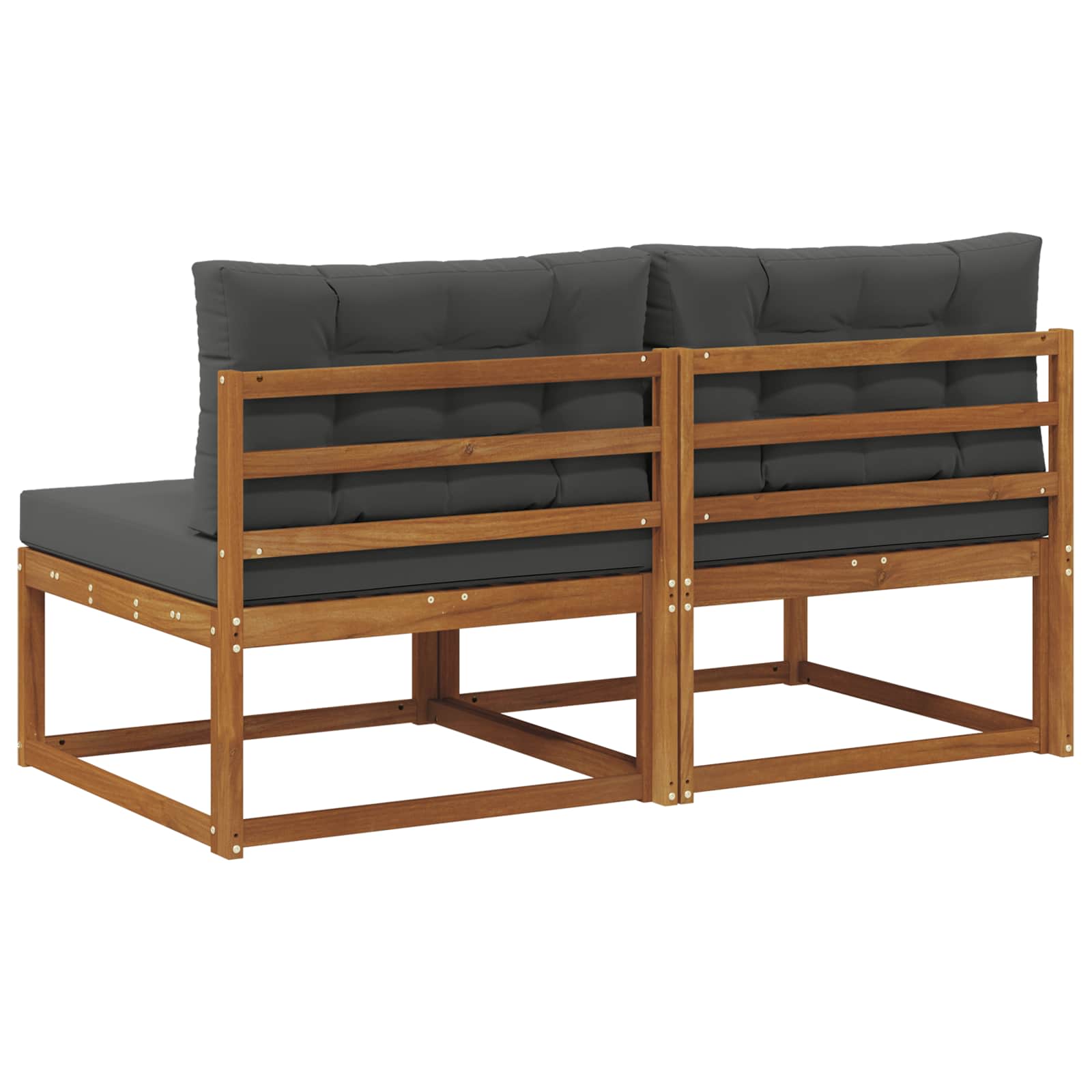 Outdoor Middle Sofa with Cushion 2 Piece Natural