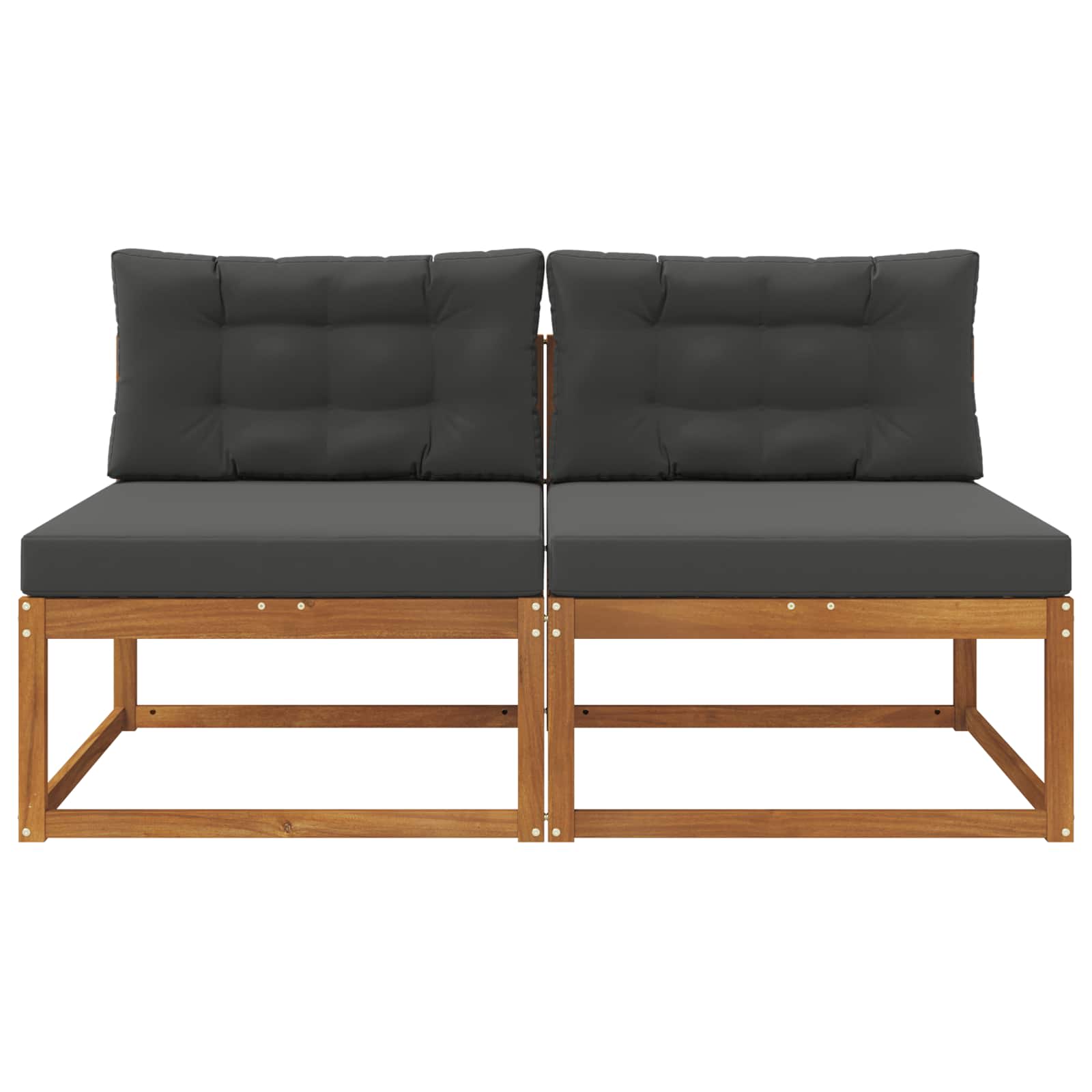 Outdoor Middle Sofa with Cushion 2 Piece Natural