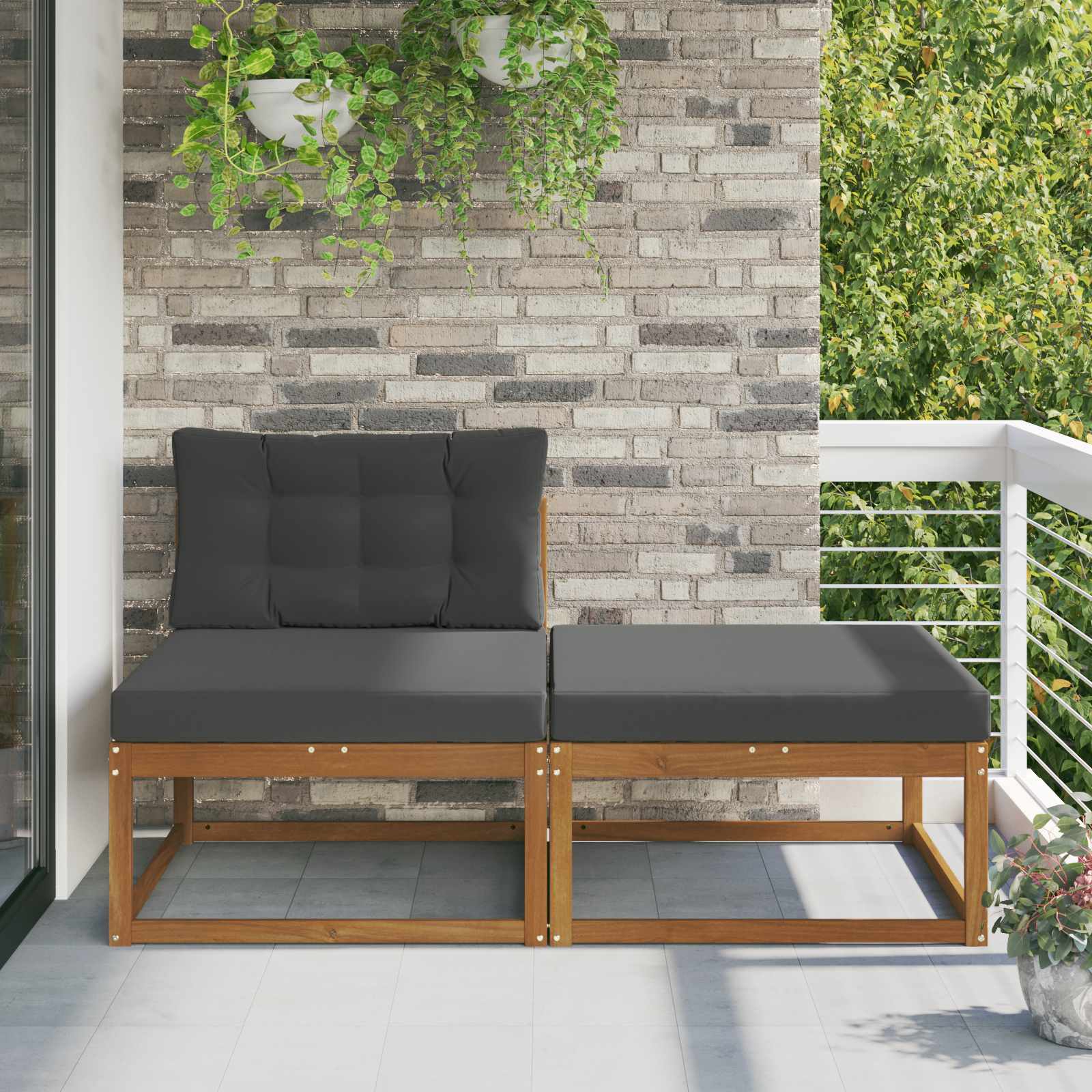 Sectional Sofa Units with Cushion 2 Piece Natural