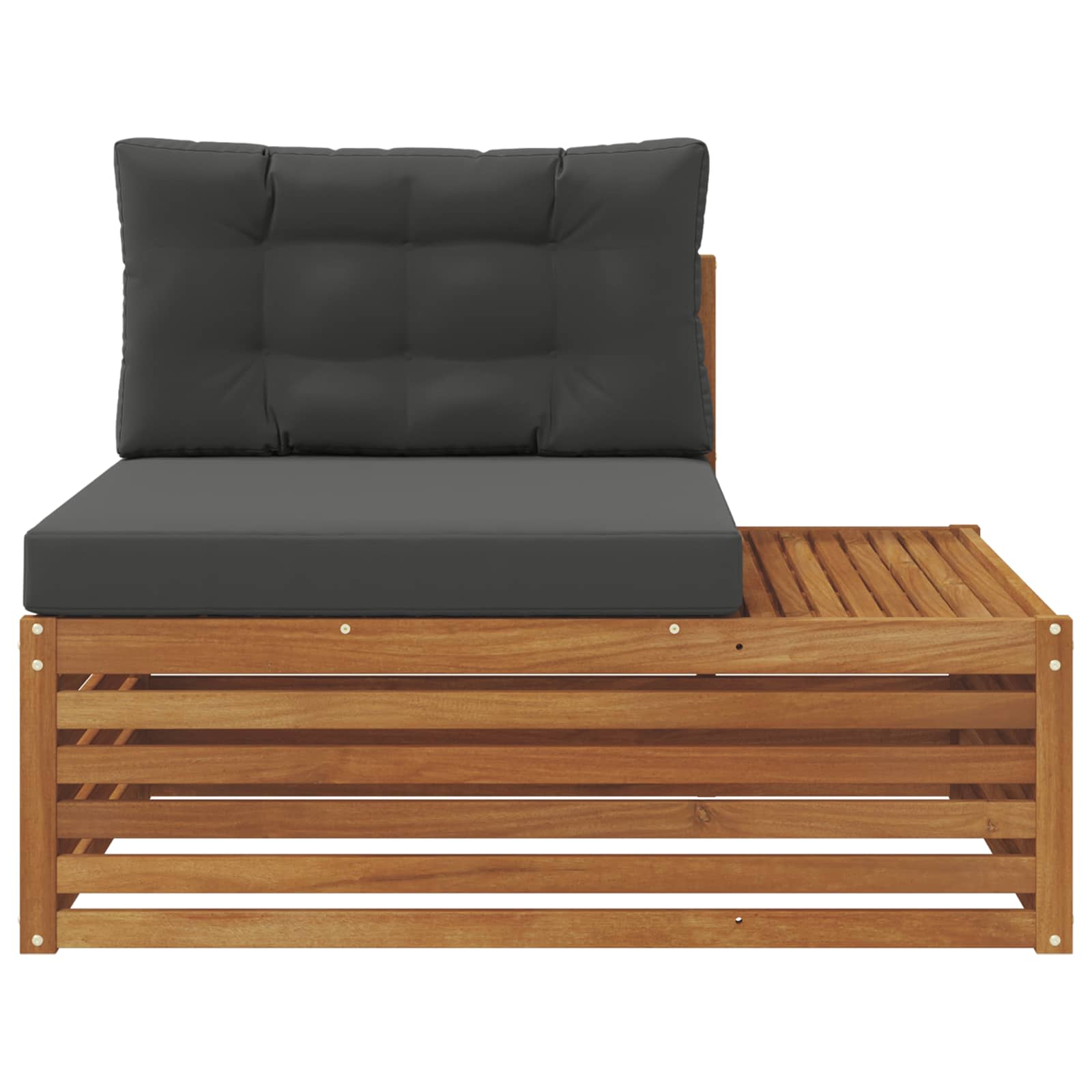 Outdoor End sofa Natural 115 x 83 x 73 cm Solid Acacia Wood