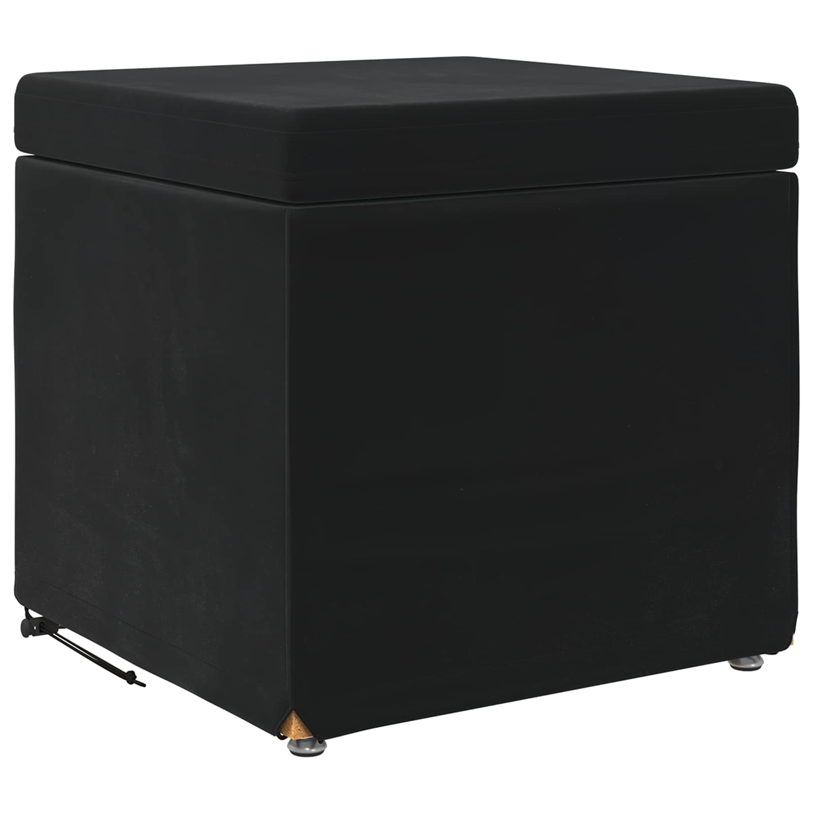 Stool Black 41 x 41 x 40 cm Velvet and Engineered Wood