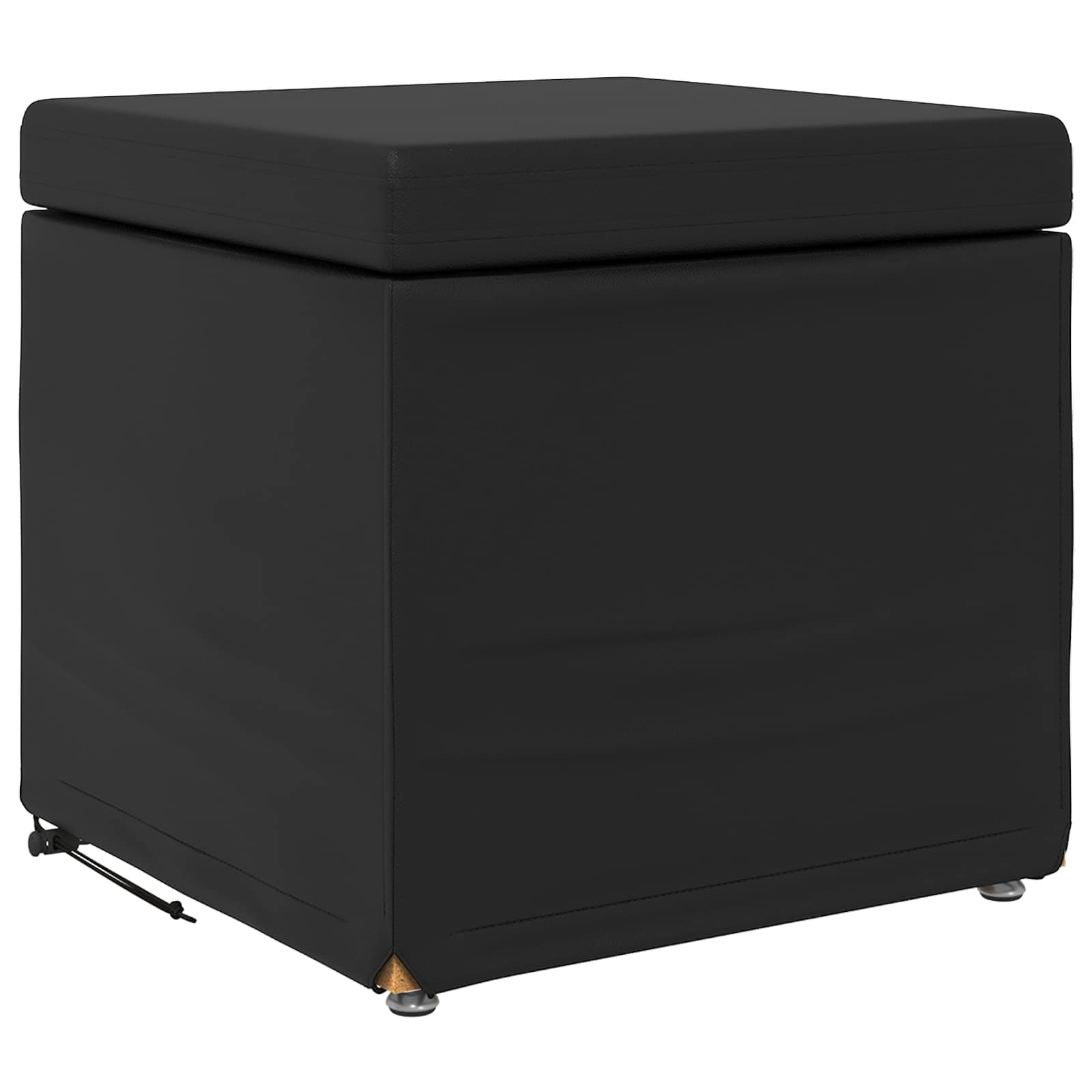 Stool Black 41 x 41 x 40 cm Faux Leather and Engineered Wood
