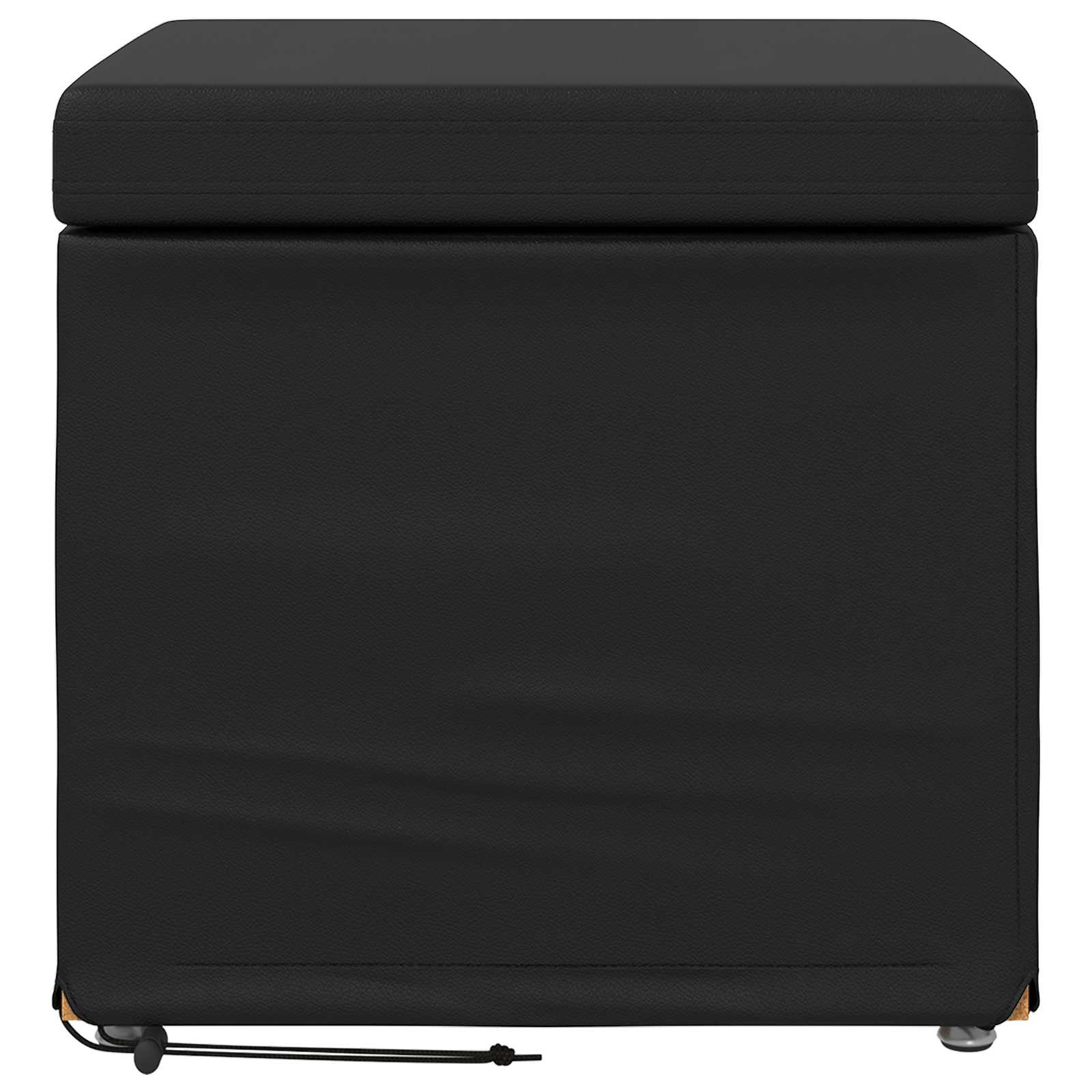 Stool Black 41 x 41 x 40 cm Faux Leather and Engineered Wood