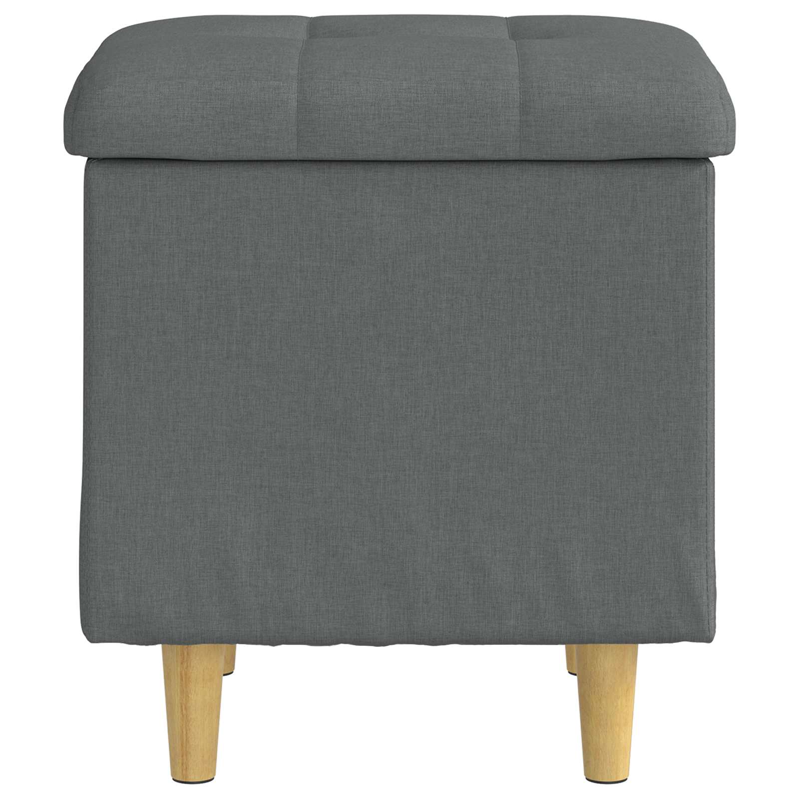 Storage Ottoman with Cushion Dark Grey 40 x 40 x 45 cm Fabric