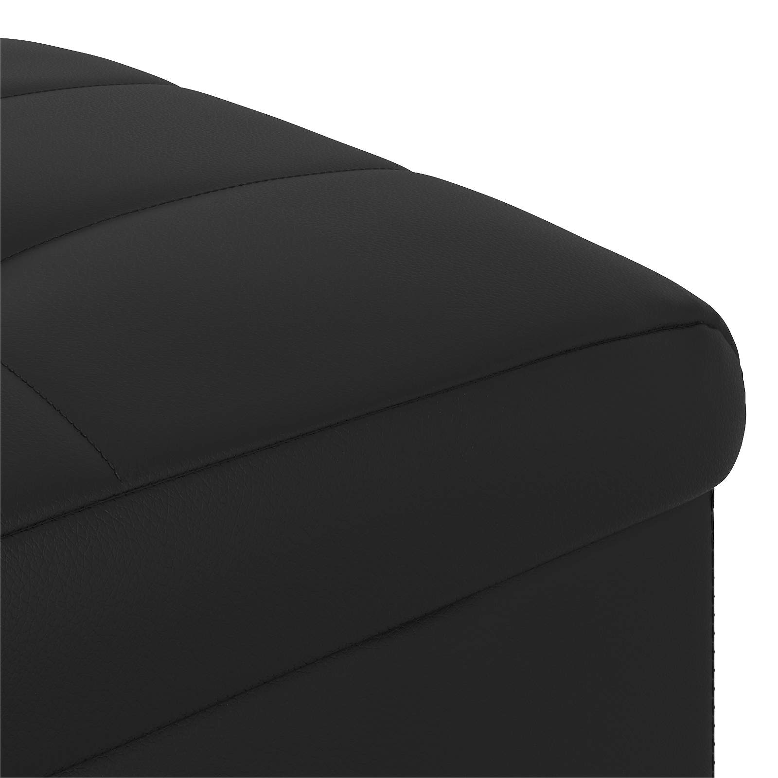 Storage Ottoman with Cushion Black 40 x 40 x 45 cm Faux leather