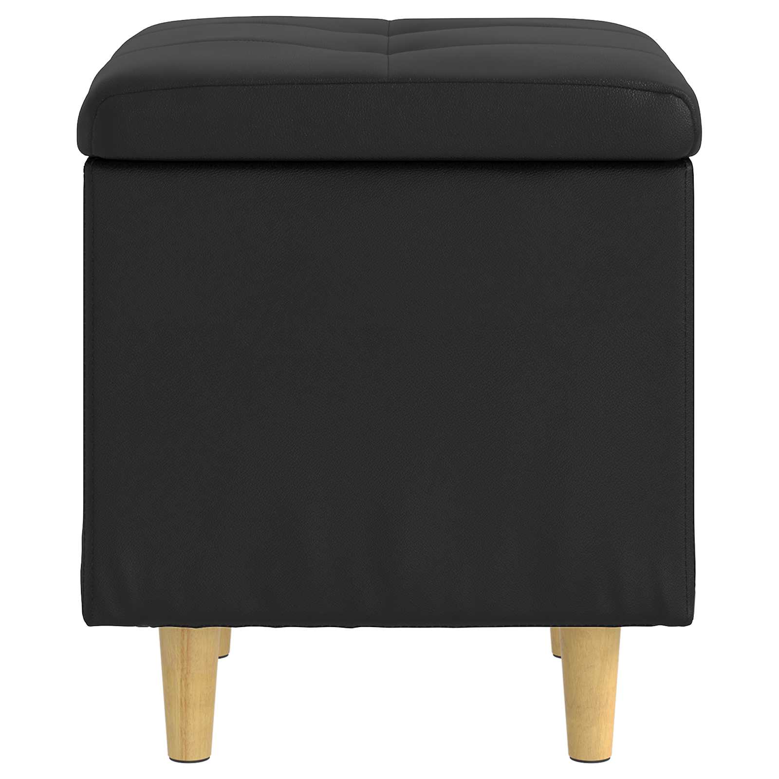 Storage Ottoman with Cushion Black 40 x 40 x 45 cm Faux leather