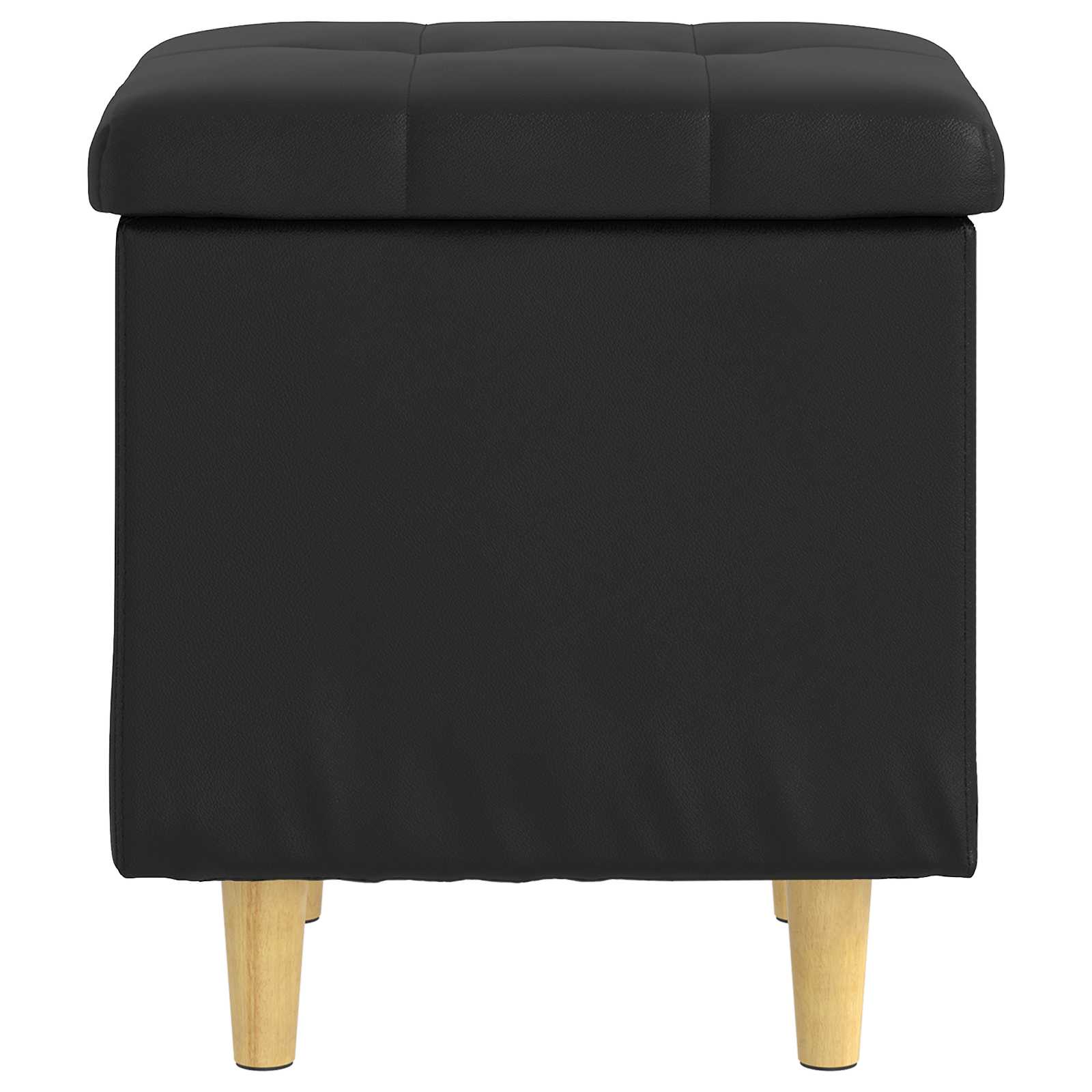 Storage Ottoman with Cushion Black 40 x 40 x 45 cm Faux leather