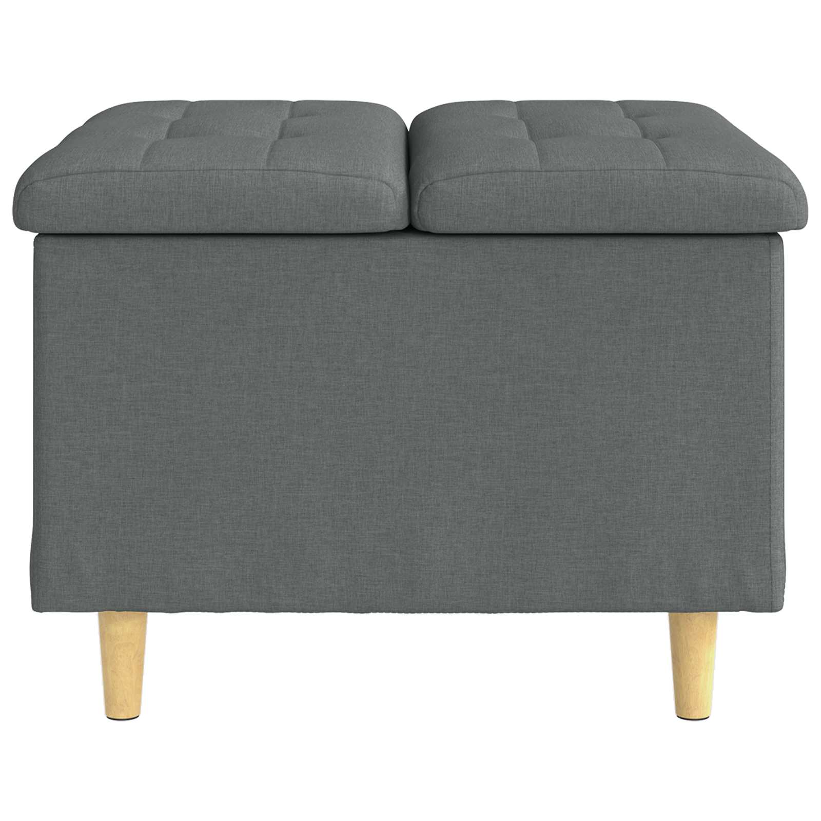 Storage Ottoman with Cushion Dark Grey 60 x 60 x 45 cm Fabric