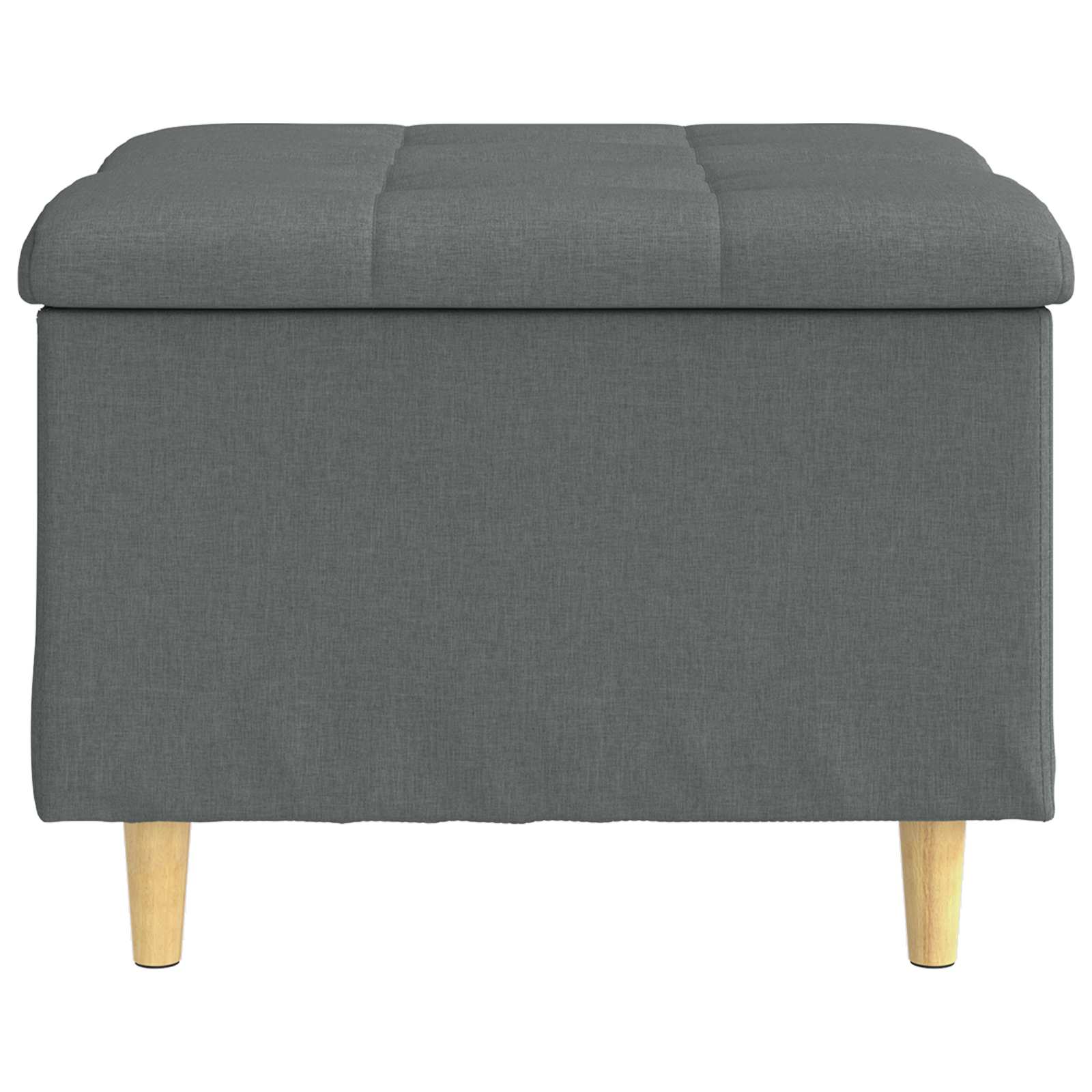 Storage Ottoman with Cushion Dark Grey 60 x 60 x 45 cm Fabric