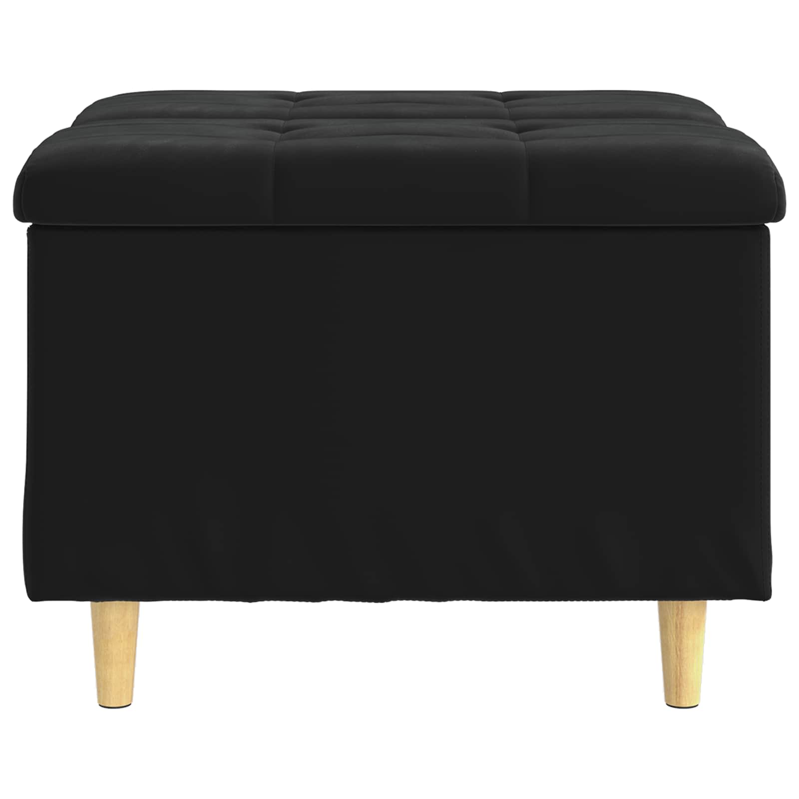 Storage Ottoman with Cushion Black 60 x 60 x 45 cm Velvet
