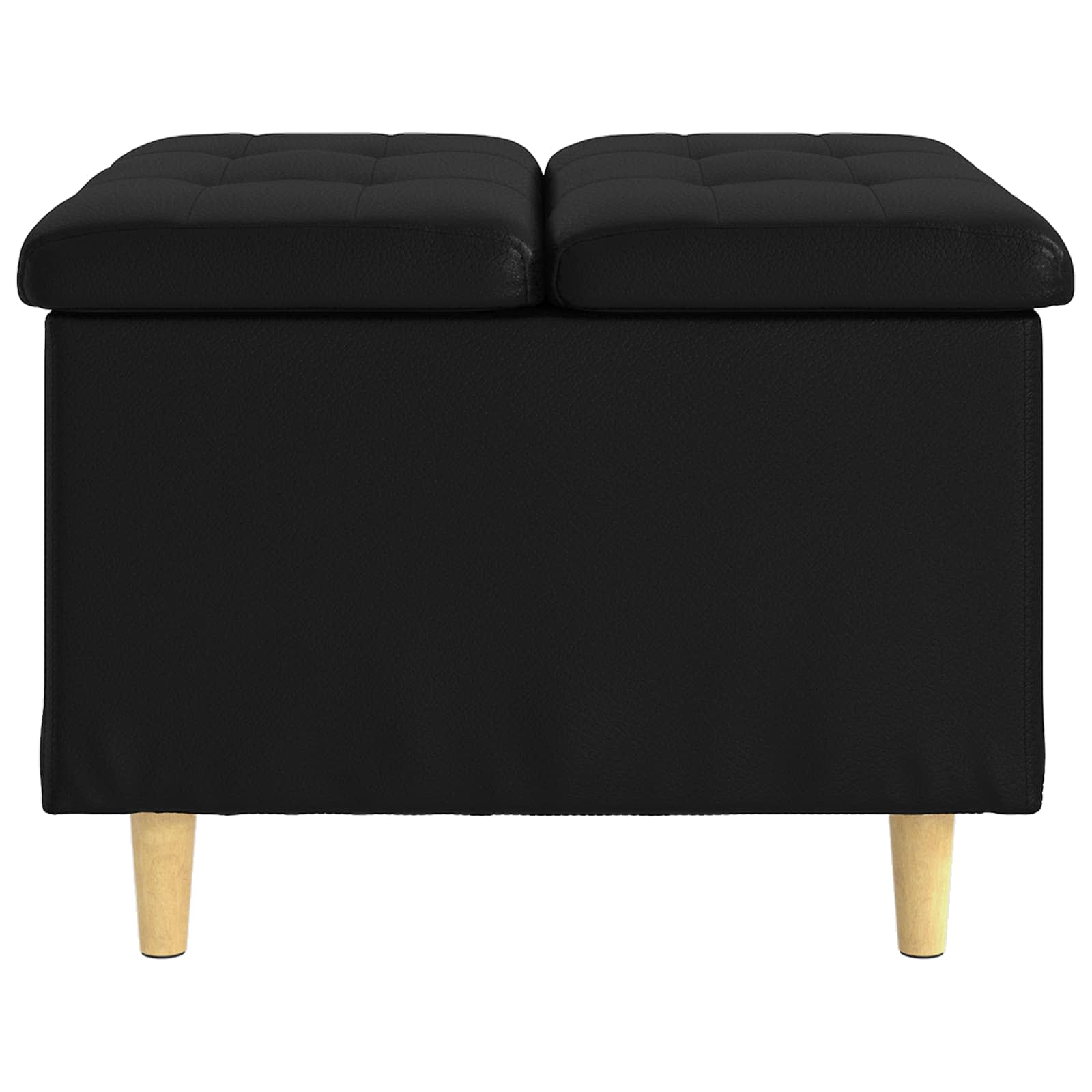 Storage Ottoman with Cushion Black 60 x 60 x 45 cm Faux leather