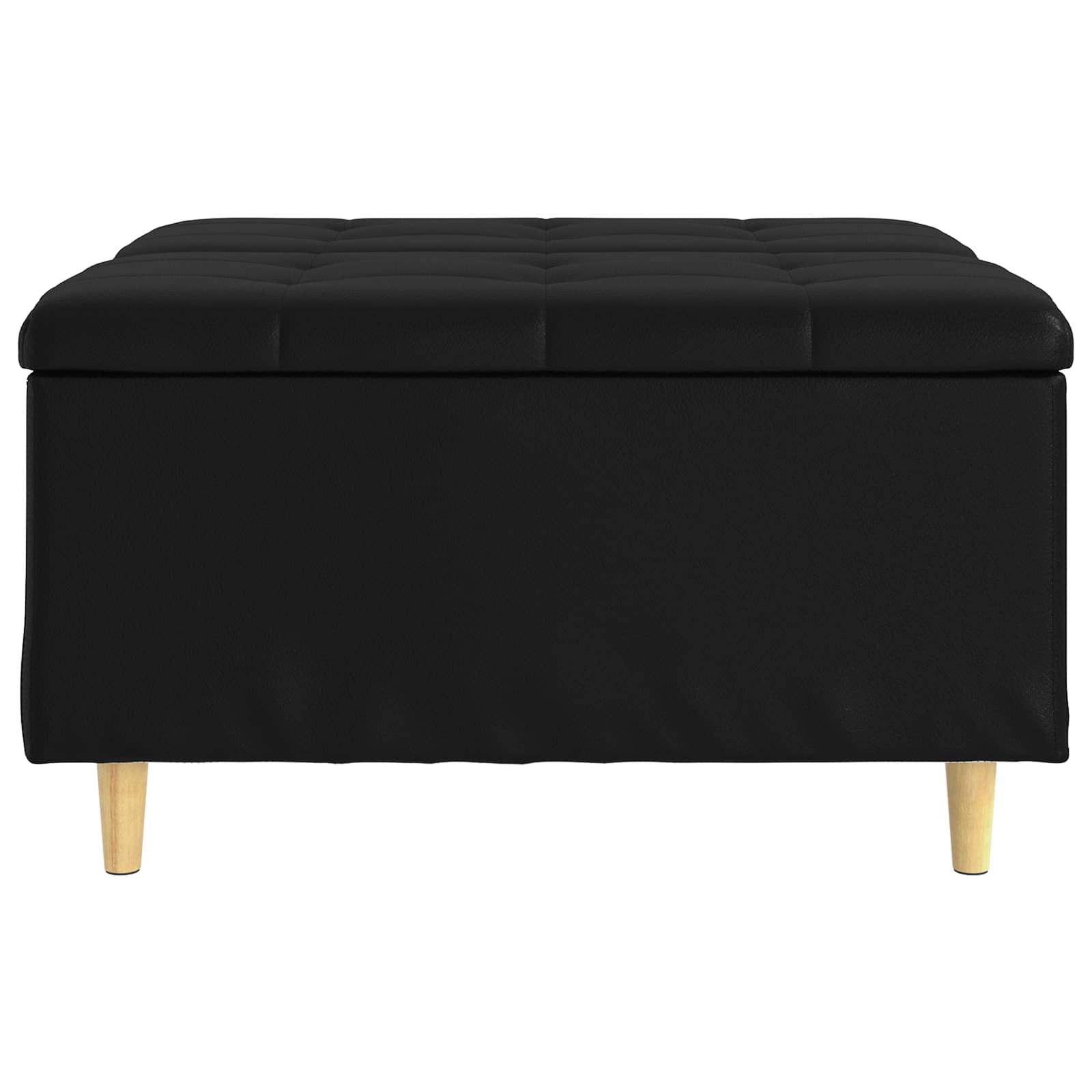 Storage Ottoman with Cushion Black 80 x 80 x 45 cm Faux leather