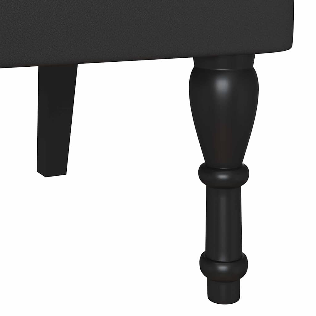 Chesterfield Bench Black 120.5 x 65 x 75 cm Faux Leather