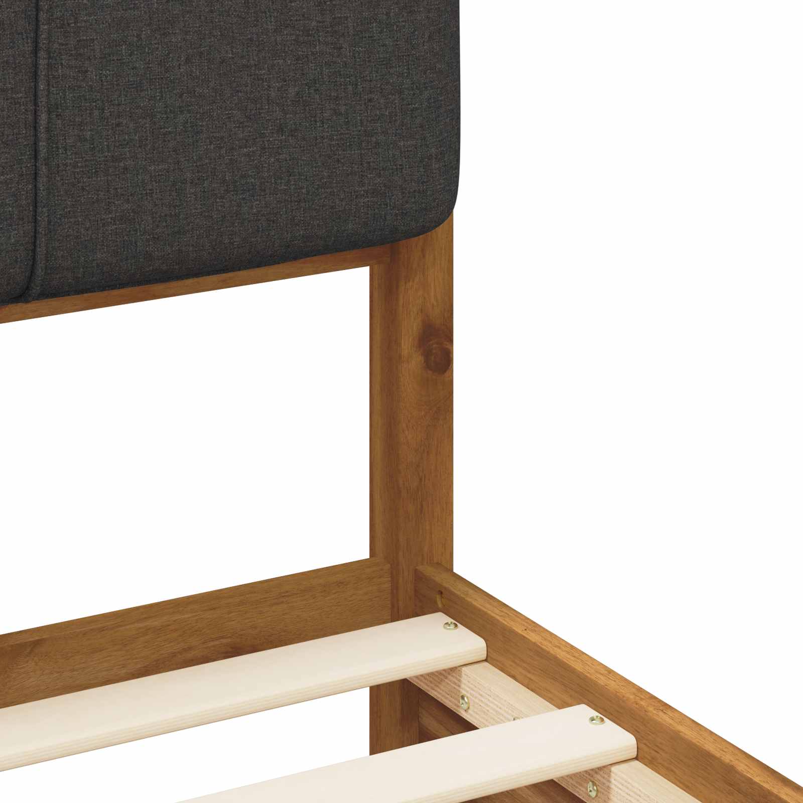 Bed Frame with Upholstered Headboard Natural and Dark Grey