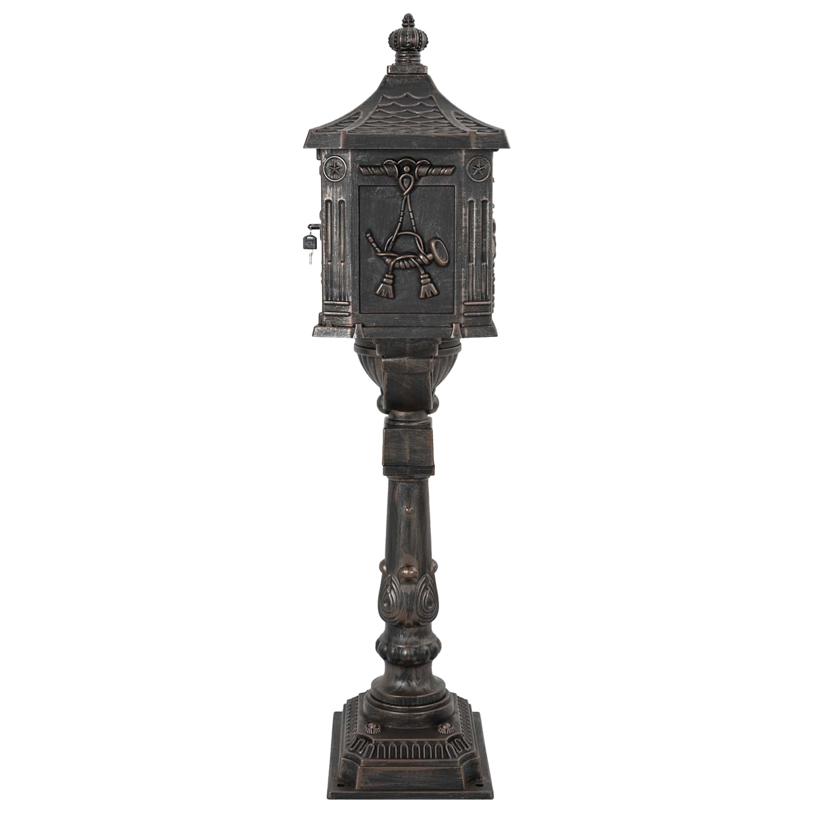 Standing Mailbox Bronze 42.5 x 29.5 x 117 cm Cast Aluminum