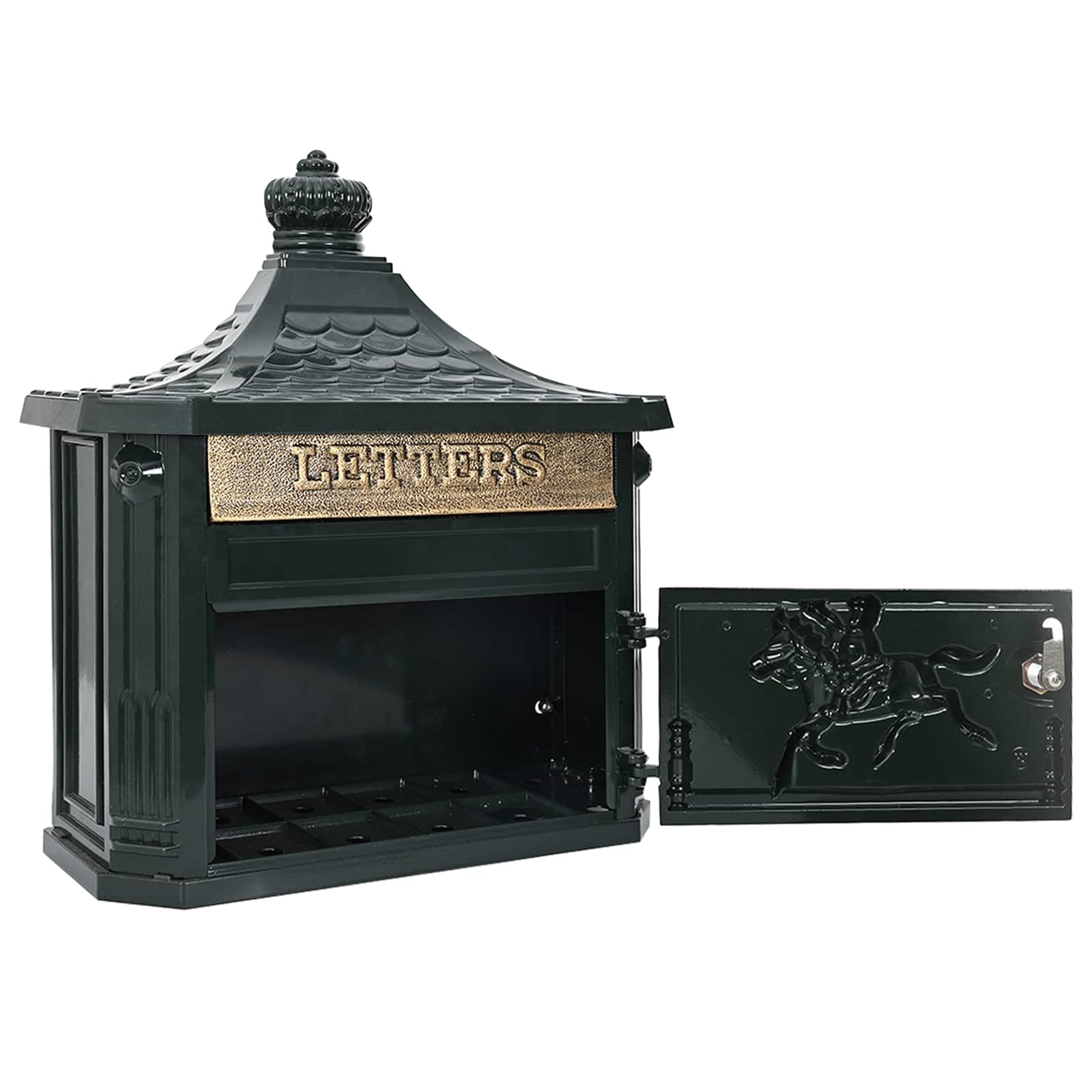 Wall Mounted Mailbox Green 40.5 x 16 x 45 cm Cast Aluminum