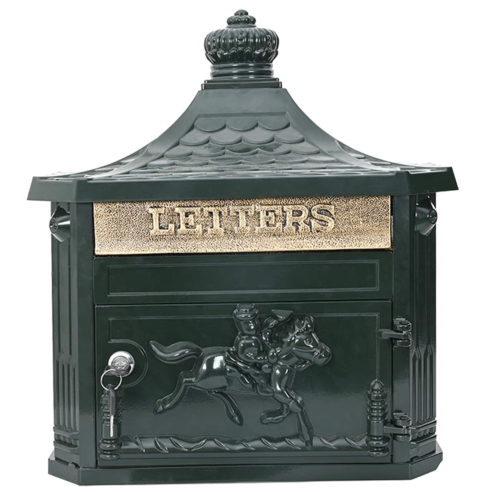 Wall Mounted Mailbox Green 40.5 x 16 x 45 cm Cast Aluminum