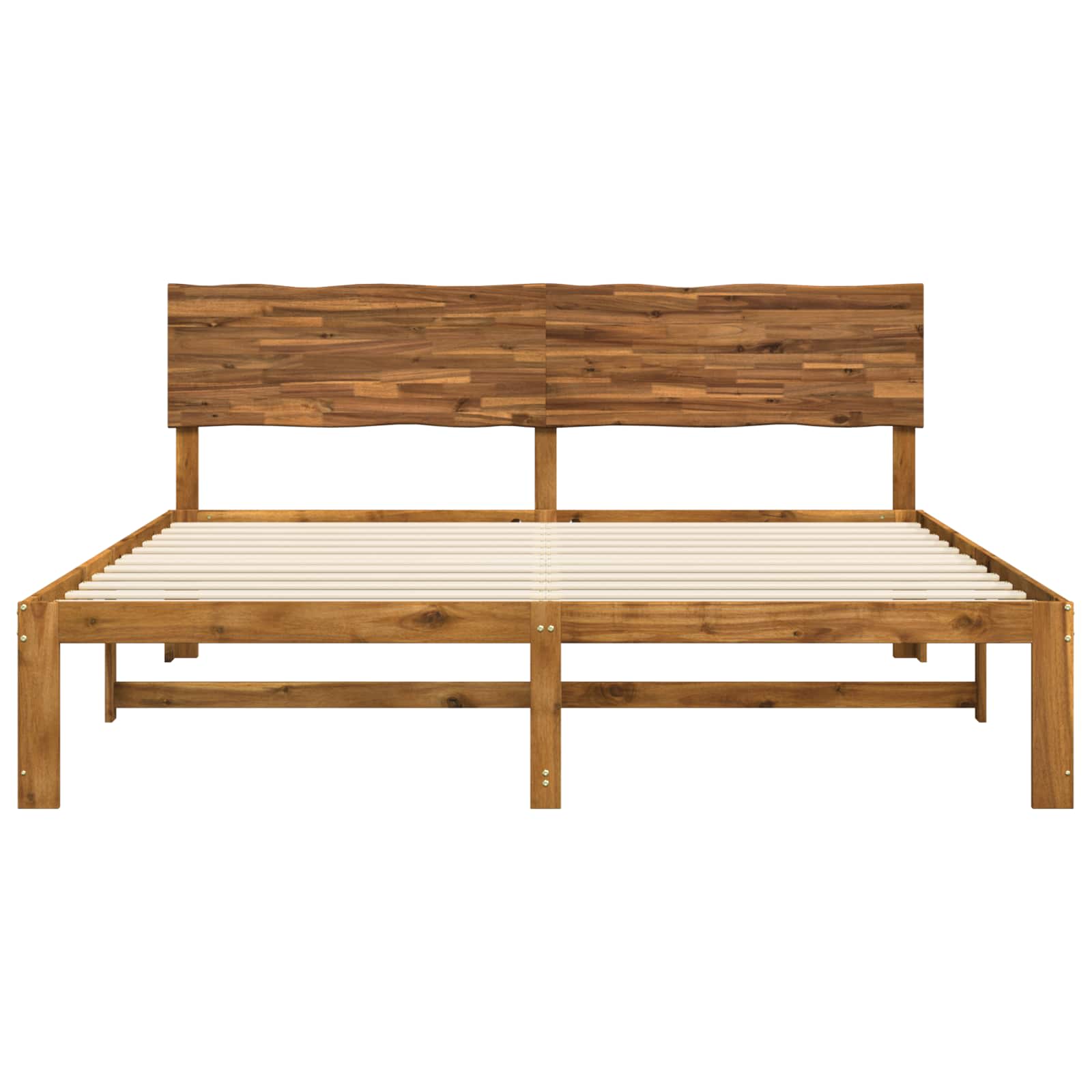 Double bed frame with headboard ROSTOCK Natural 180 x 200 cm