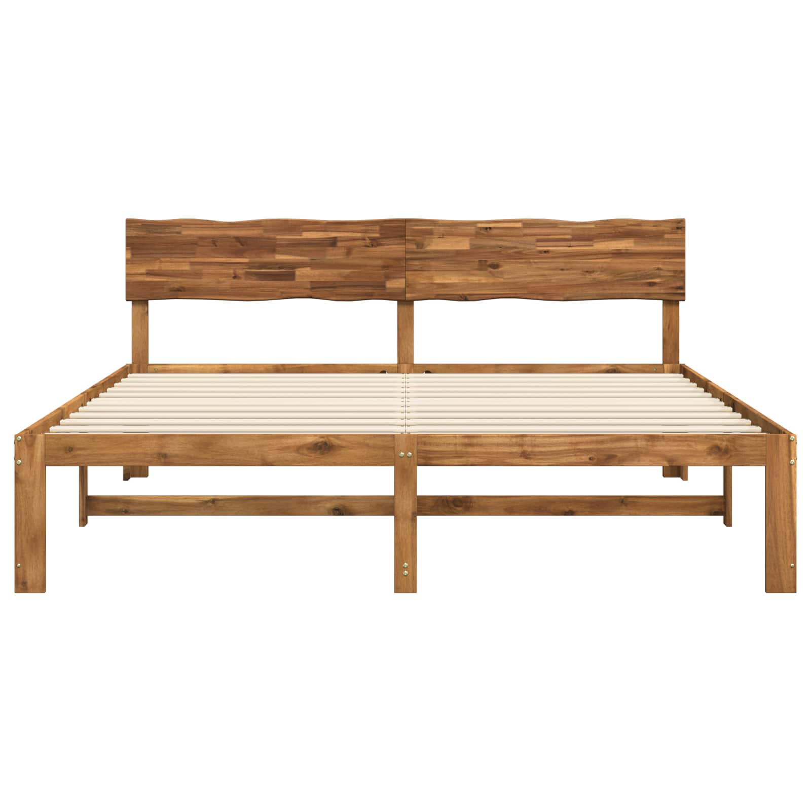 Double bed frame with headboard ROSTOCK Natural 180 x 200 cm