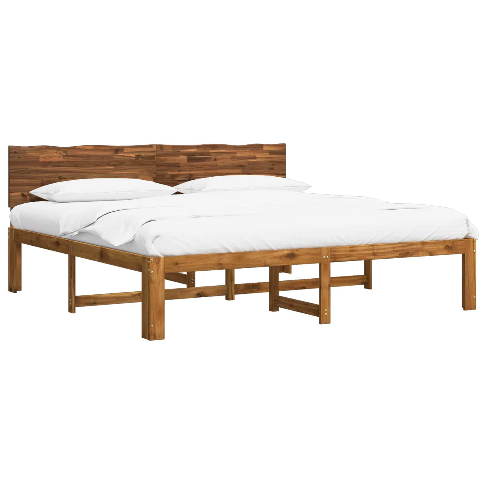 Double bed frame with headboard ROSTOCK Natural 180 x 200 cm