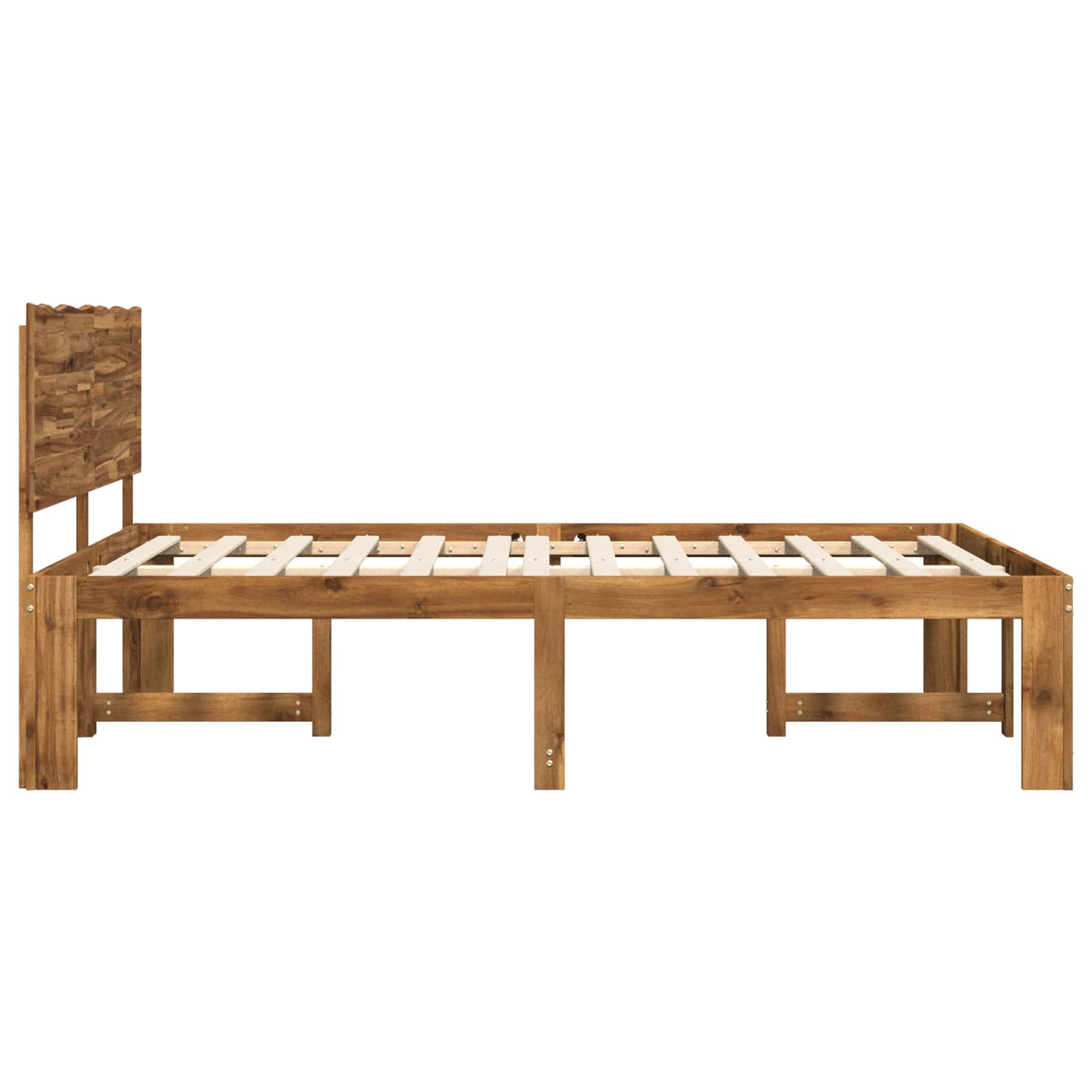 Double bed frame with headboard ROSTOCK Natural 180 x 200 cm