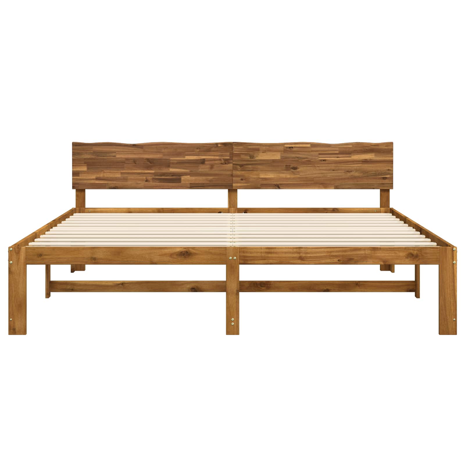 Double bed frame with headboard ROSTOCK Natural 180 x 200 cm