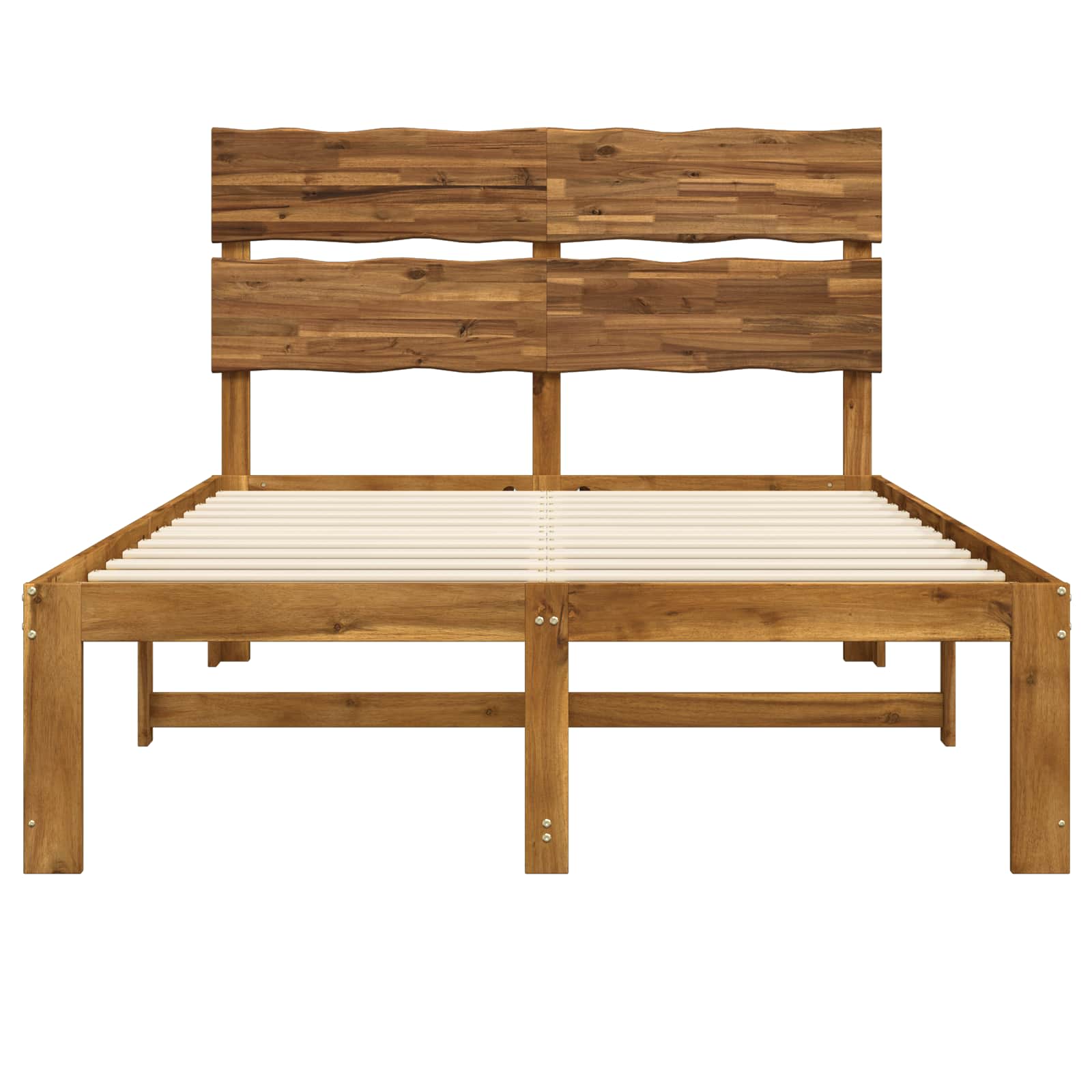 Double bed frame with headboard ROSTOCK Natural 150 x 200 cm