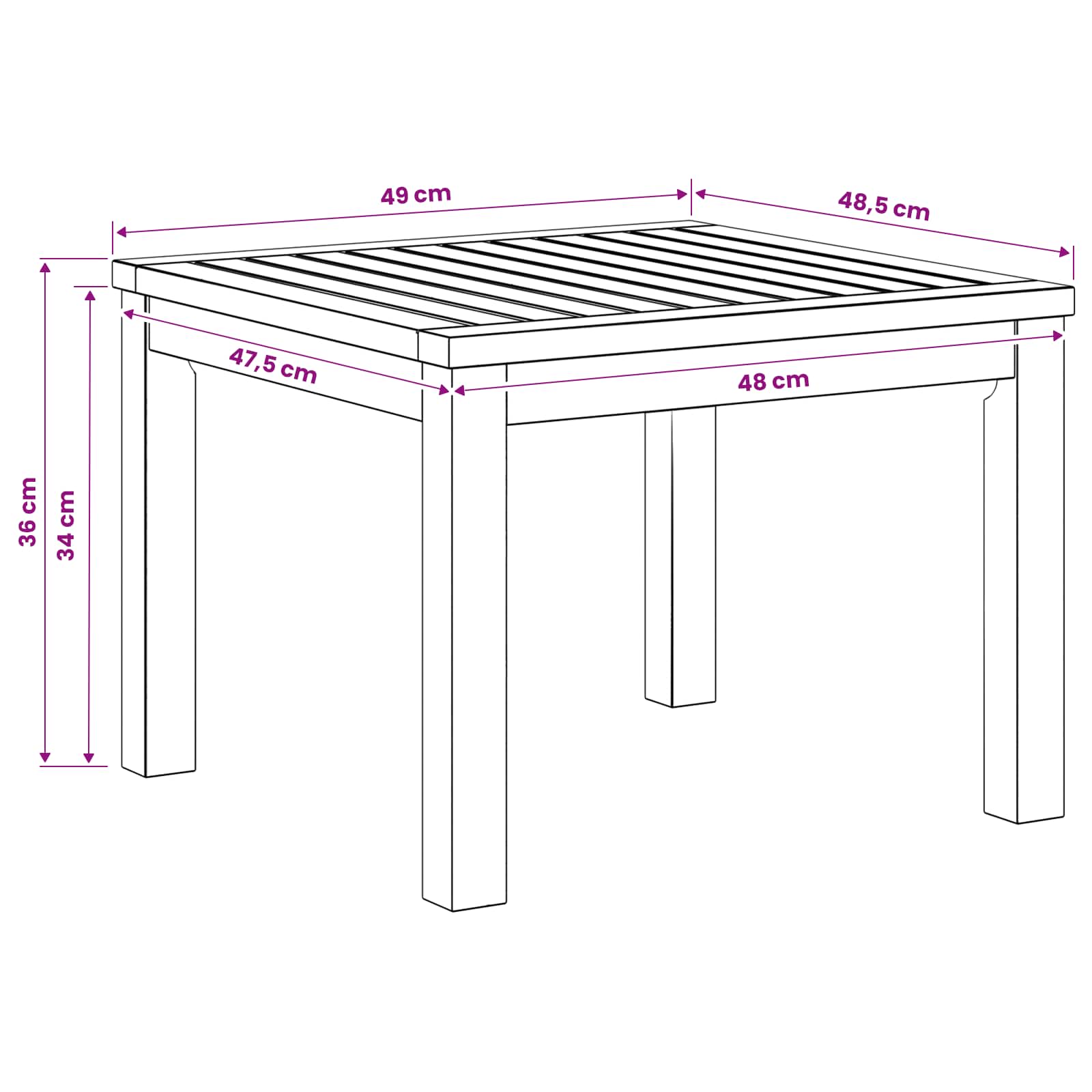 Coffee Table Natural 50 x 48.5 x 36 cm Solid Acacia Wood