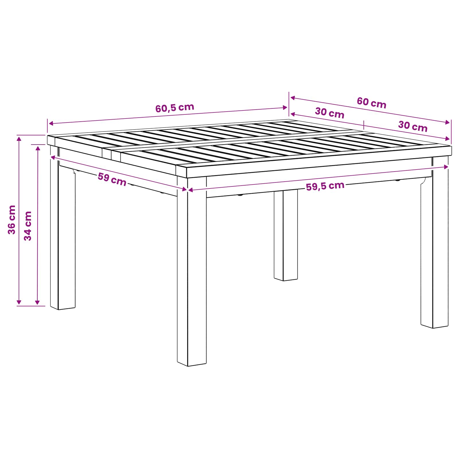Coffee Table Natural 60 x 60.5 x 36 cm Solid Acacia Wood