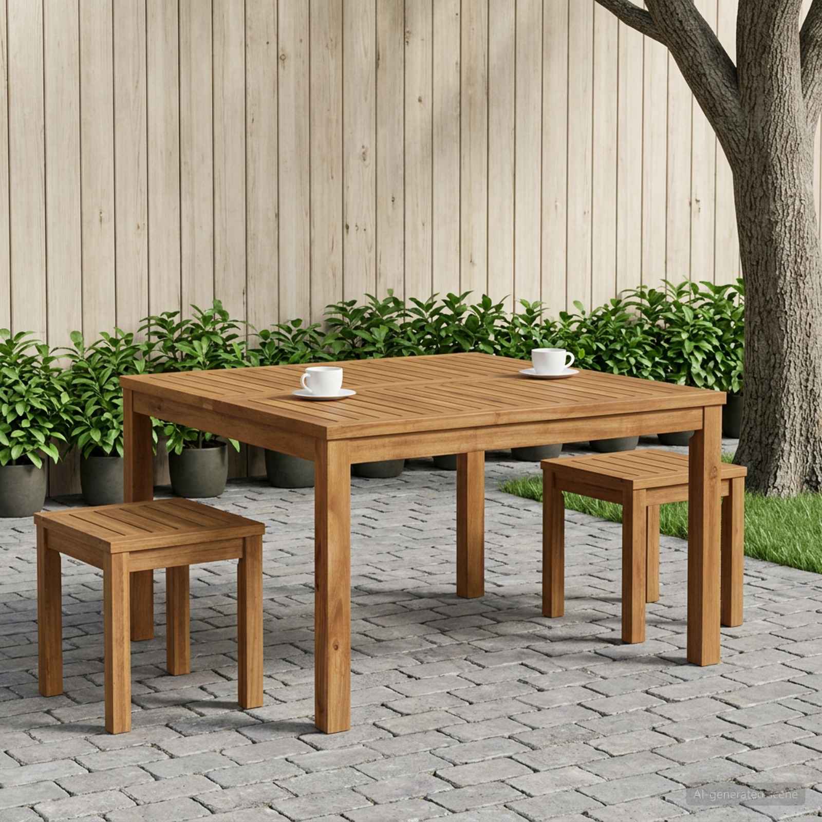 Coffee Table Natural 80 x 80.5 x 45 cm Solid Acacia Wood