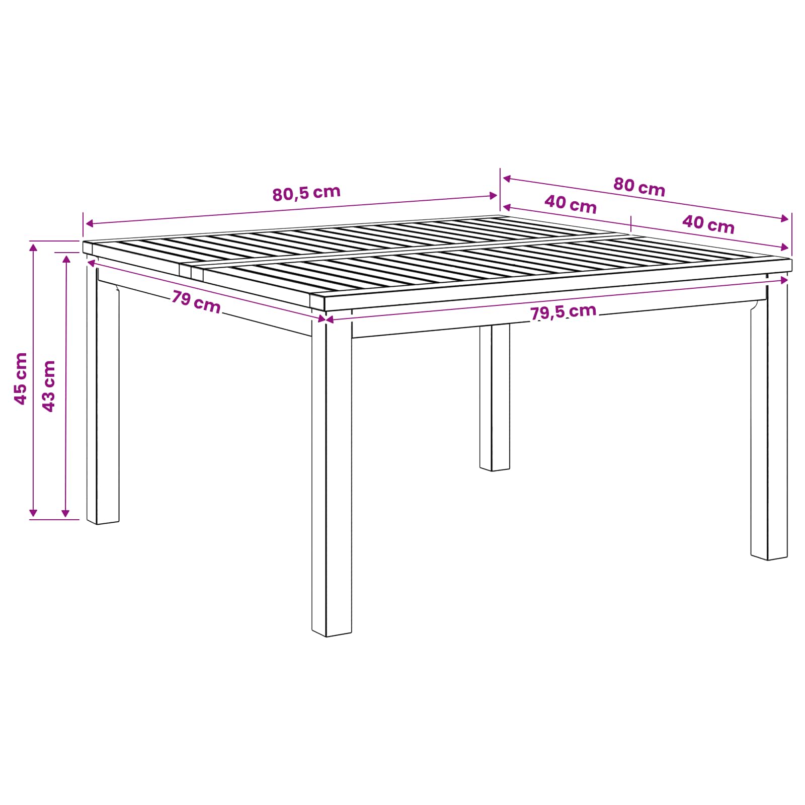Coffee Table Natural 80 x 80.5 x 45 cm Solid Acacia Wood