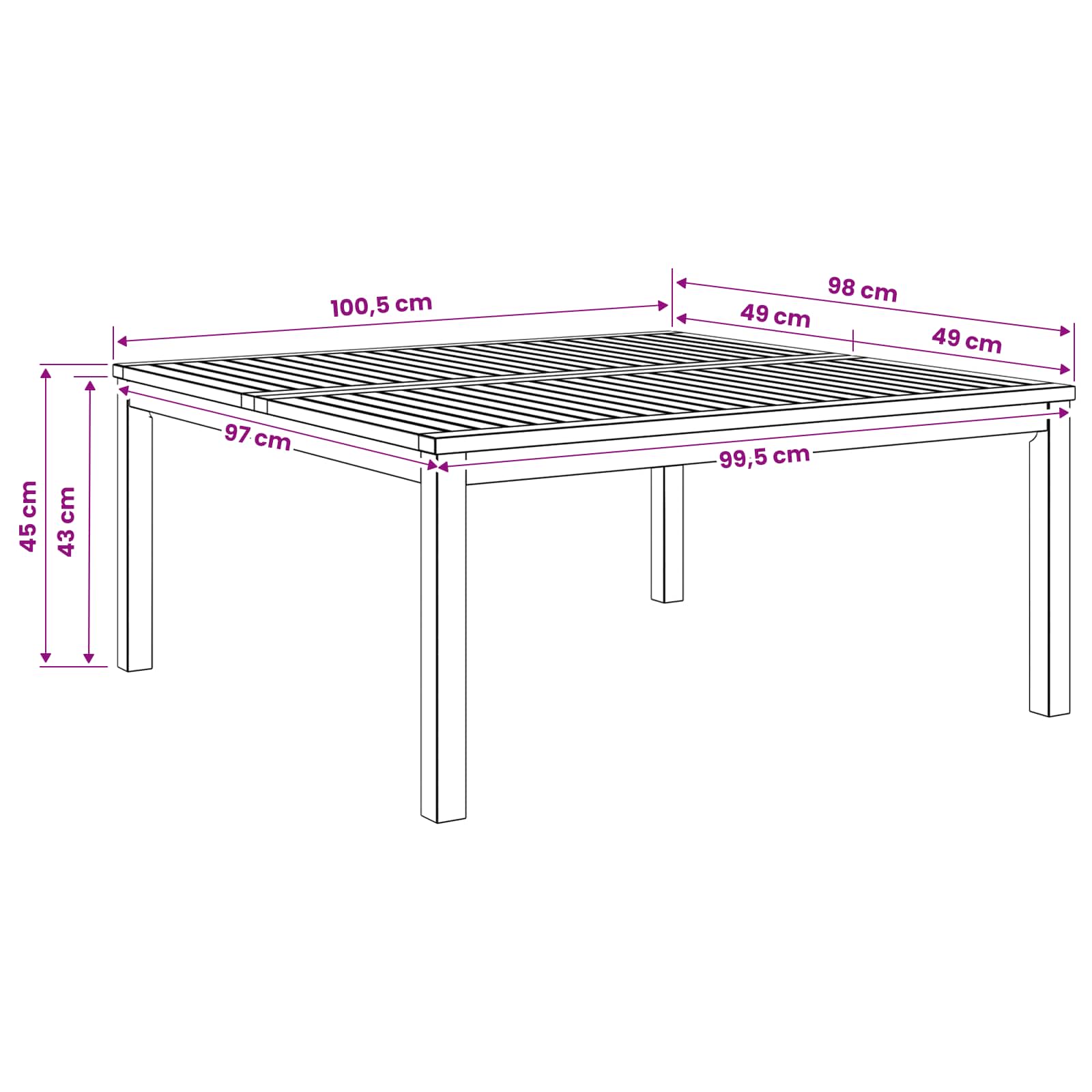 Coffee Table Natural 100 x 100.5 x 45 cm Solid Acacia Wood