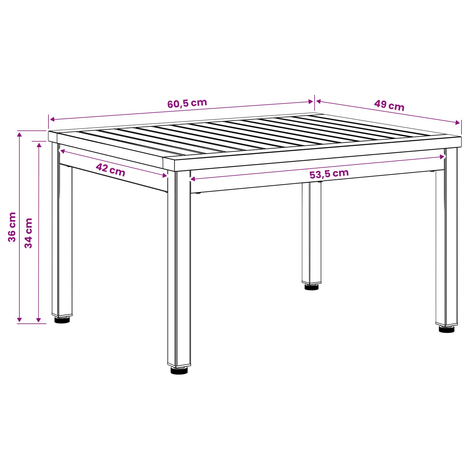 Coffee Table Natural and Black 50 x 60.5 x 36 cm