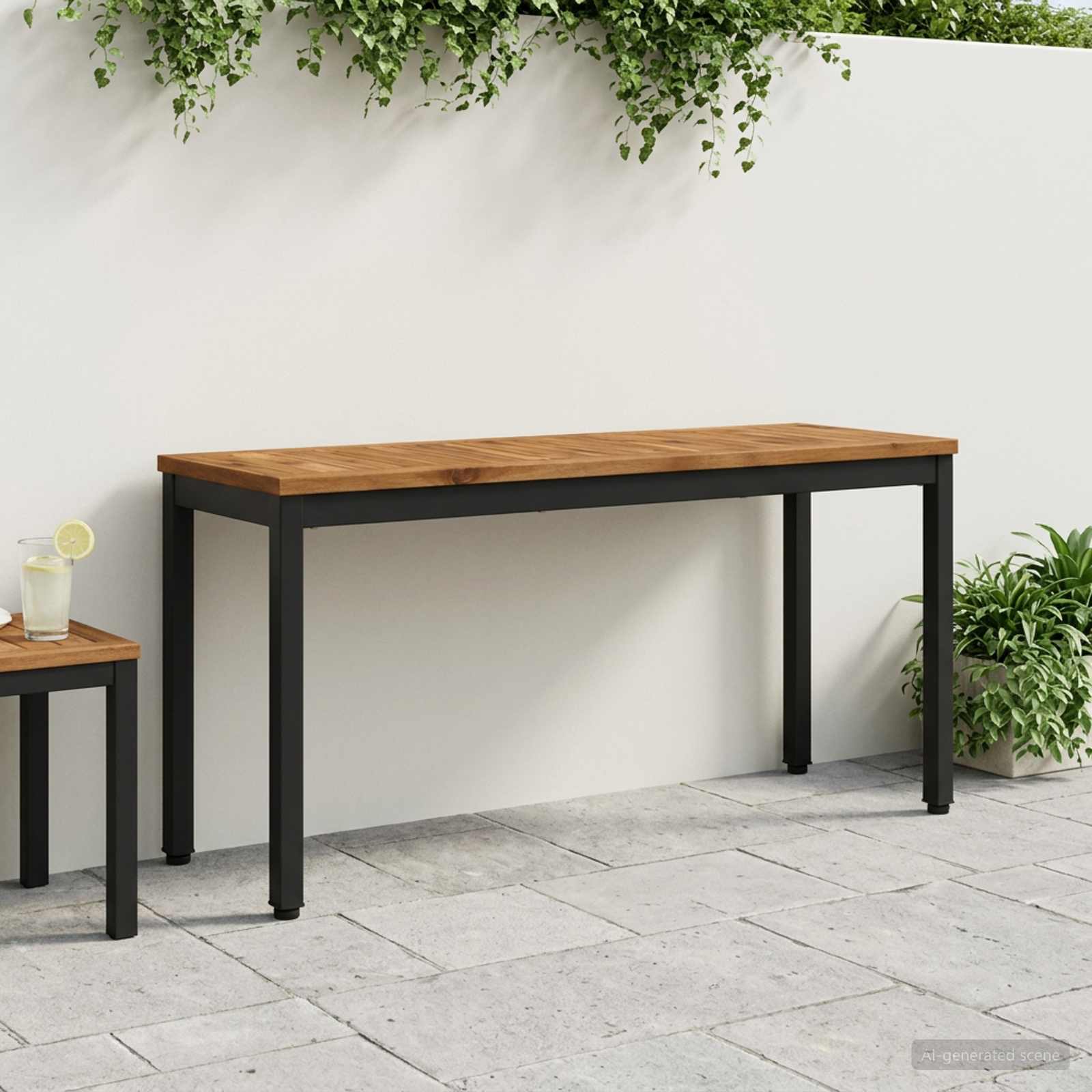 Garden Bench 108.5 x 35 x 45 cm Solid Acacia Wood Rectangular