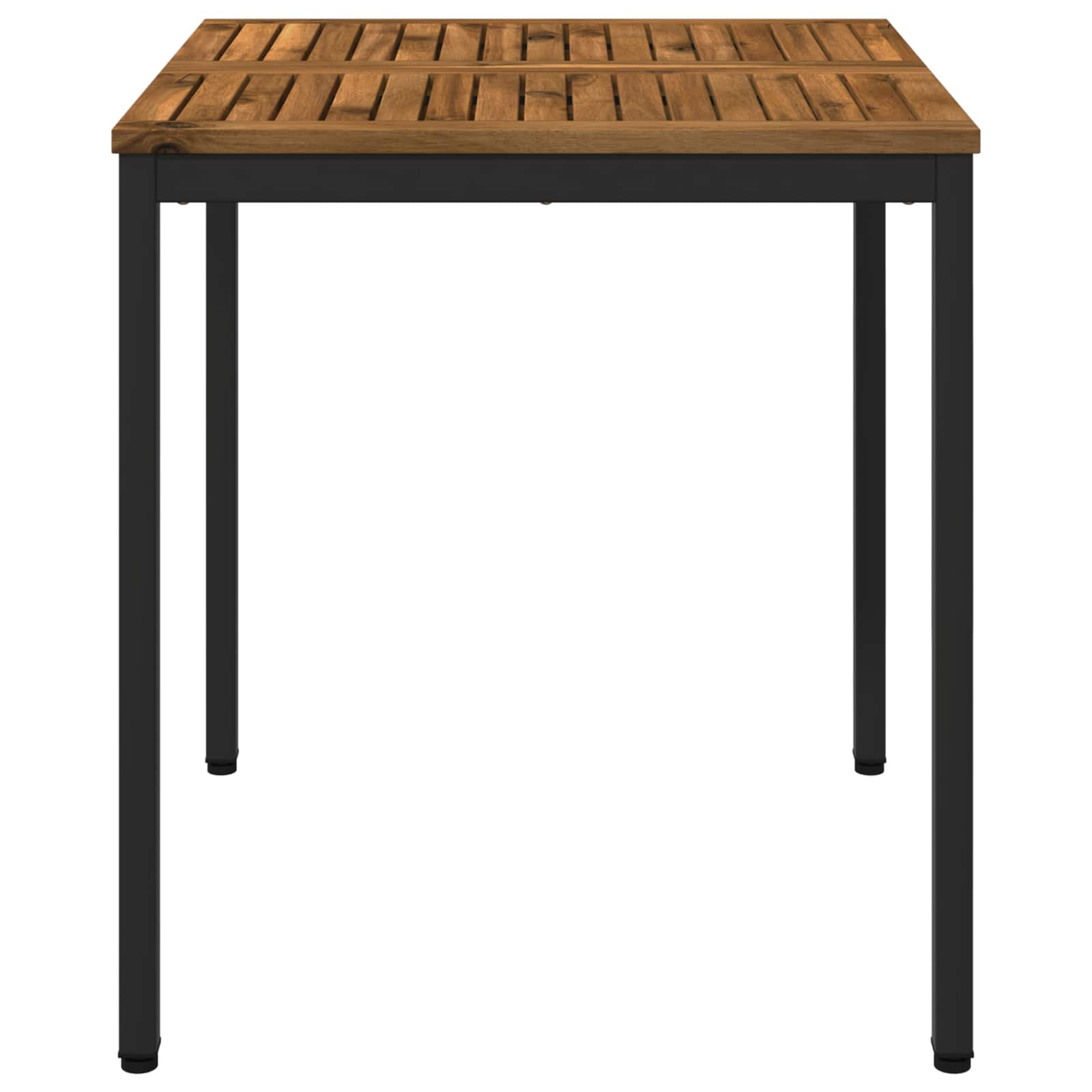 Garden Dinner Table Natural and Black 70 x 68.5 x 75 cm