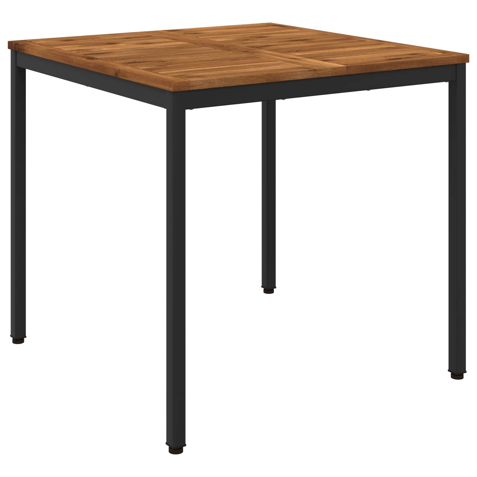 Garden Dinner Table Natural and Black 80 x 80.5 x 75 cm