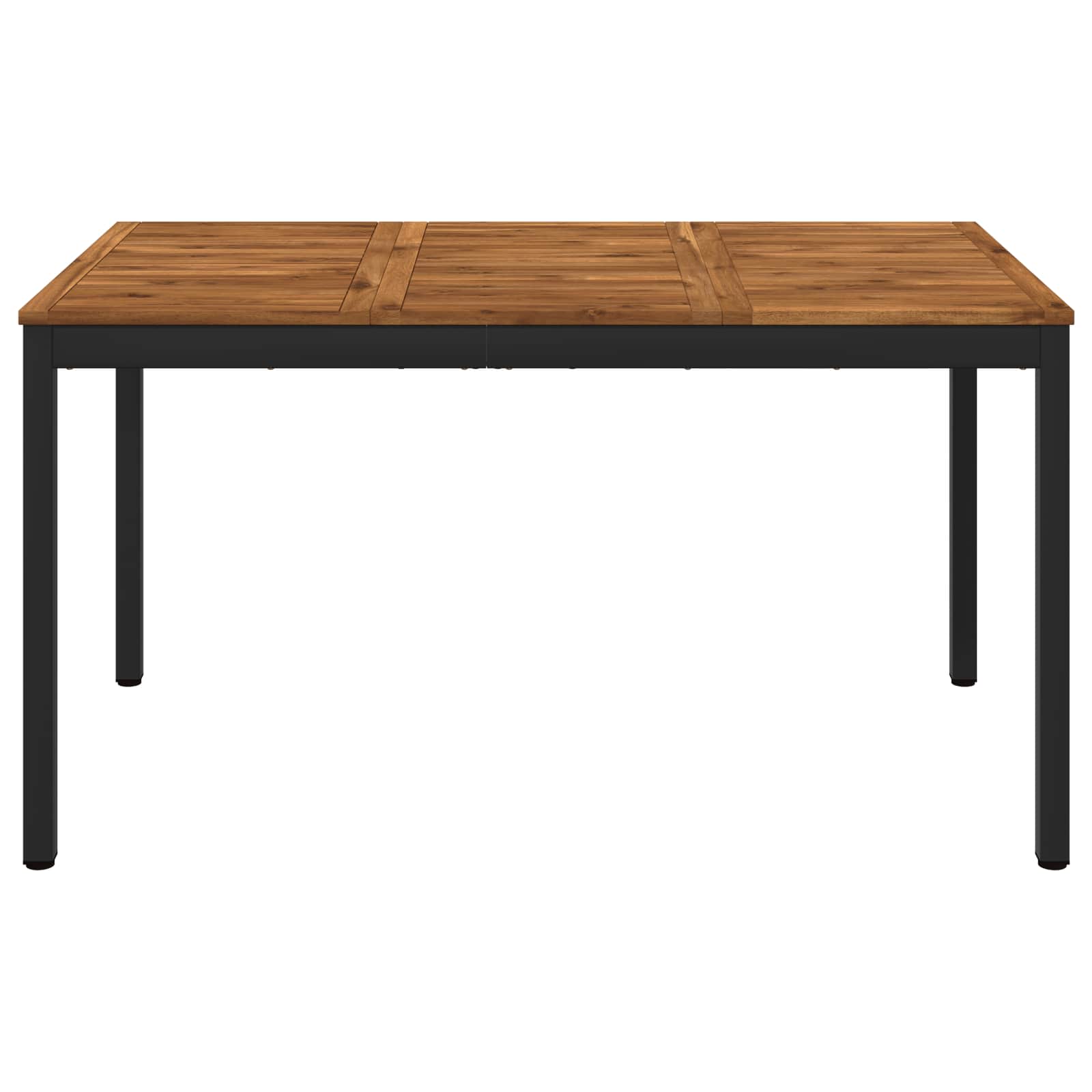 Garden Dinner Table Natural and Black 141 x 80.5 x 75 cm