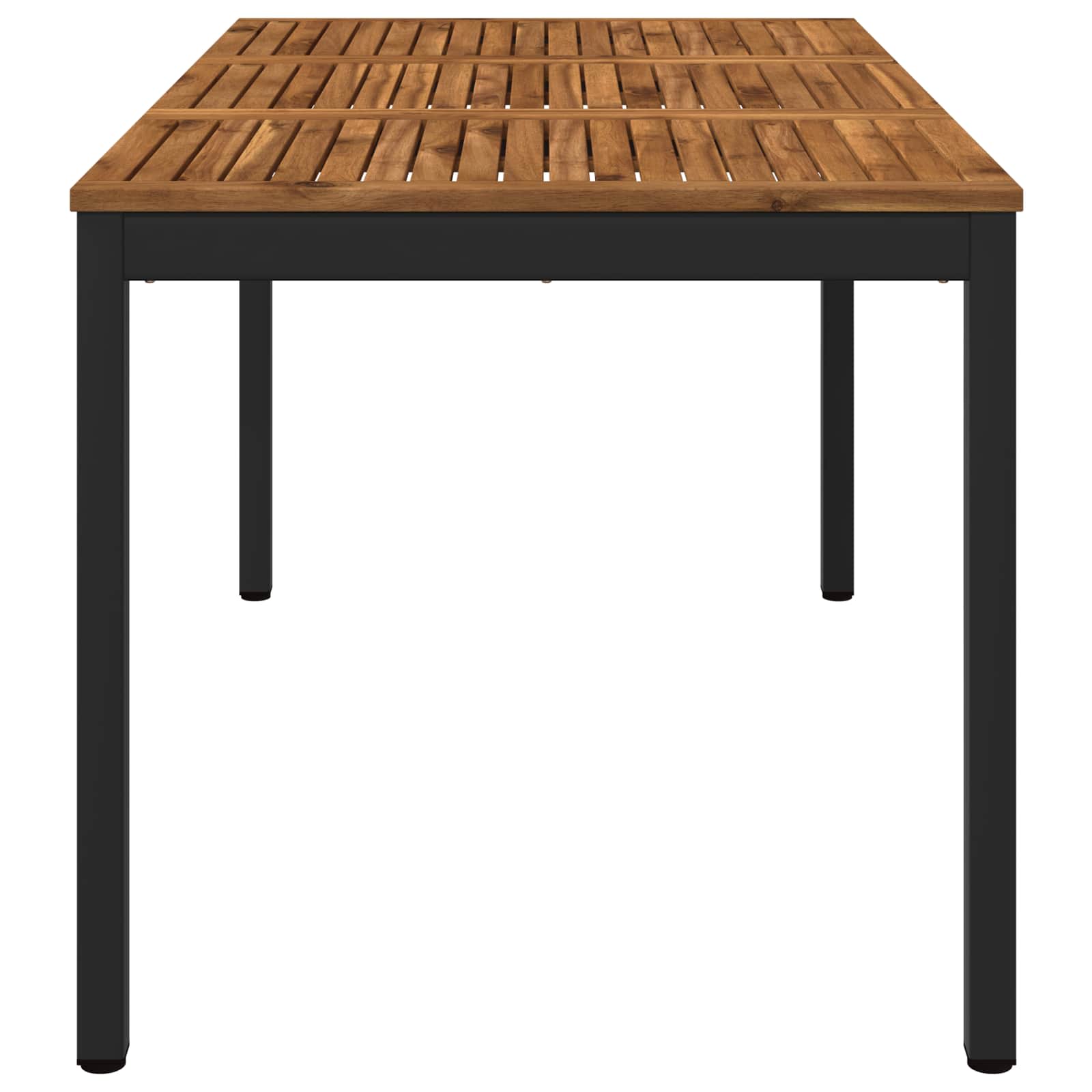 Garden Dinner Table Natural and Black 141 x 80.5 x 75 cm