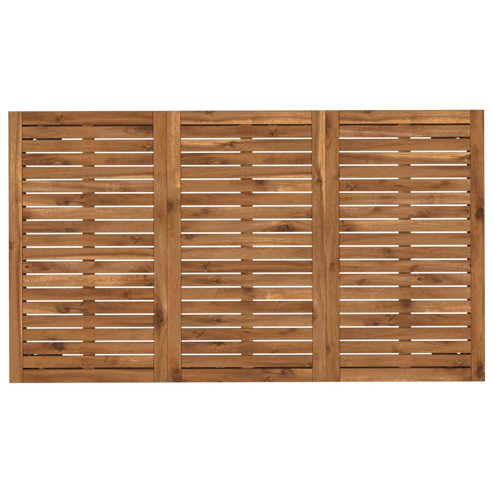 Garden Dinner Table Natural and Black 141 x 80.5 x 75 cm