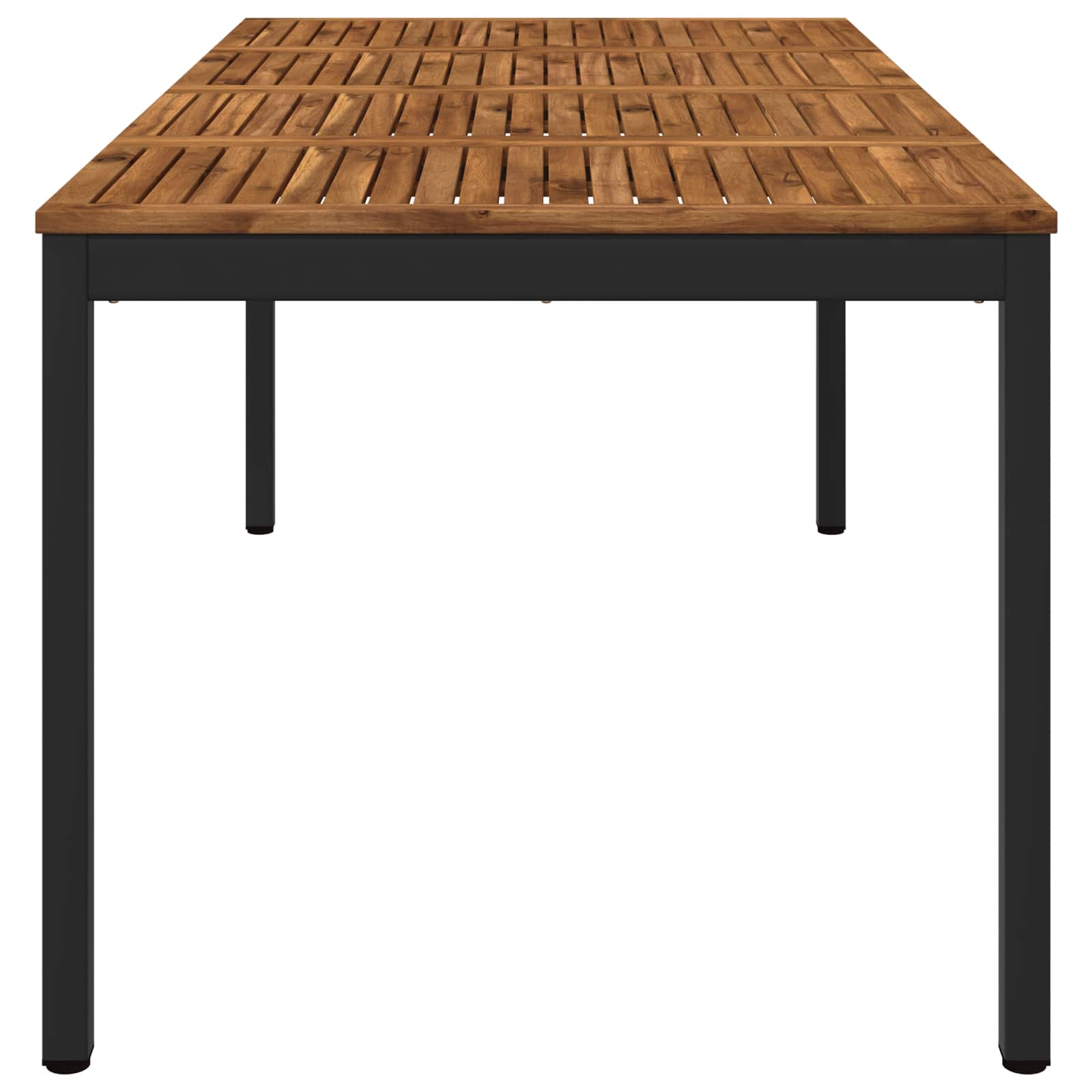 Garden Dinner Table Natural and Black 180 x 88.5 x 75 cm