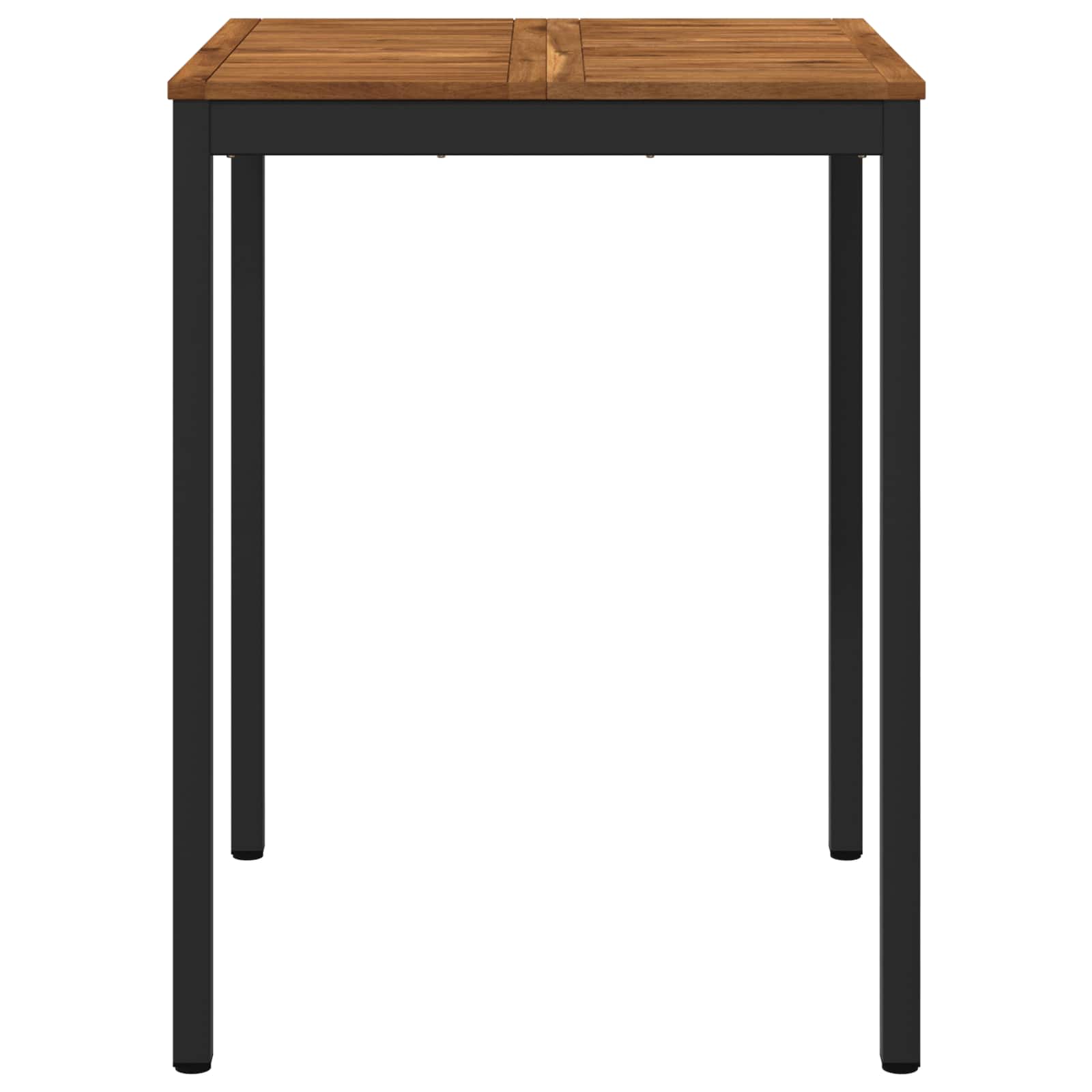 Garden Bar Table Natural and Black 80 x 80.5 x 105 cm