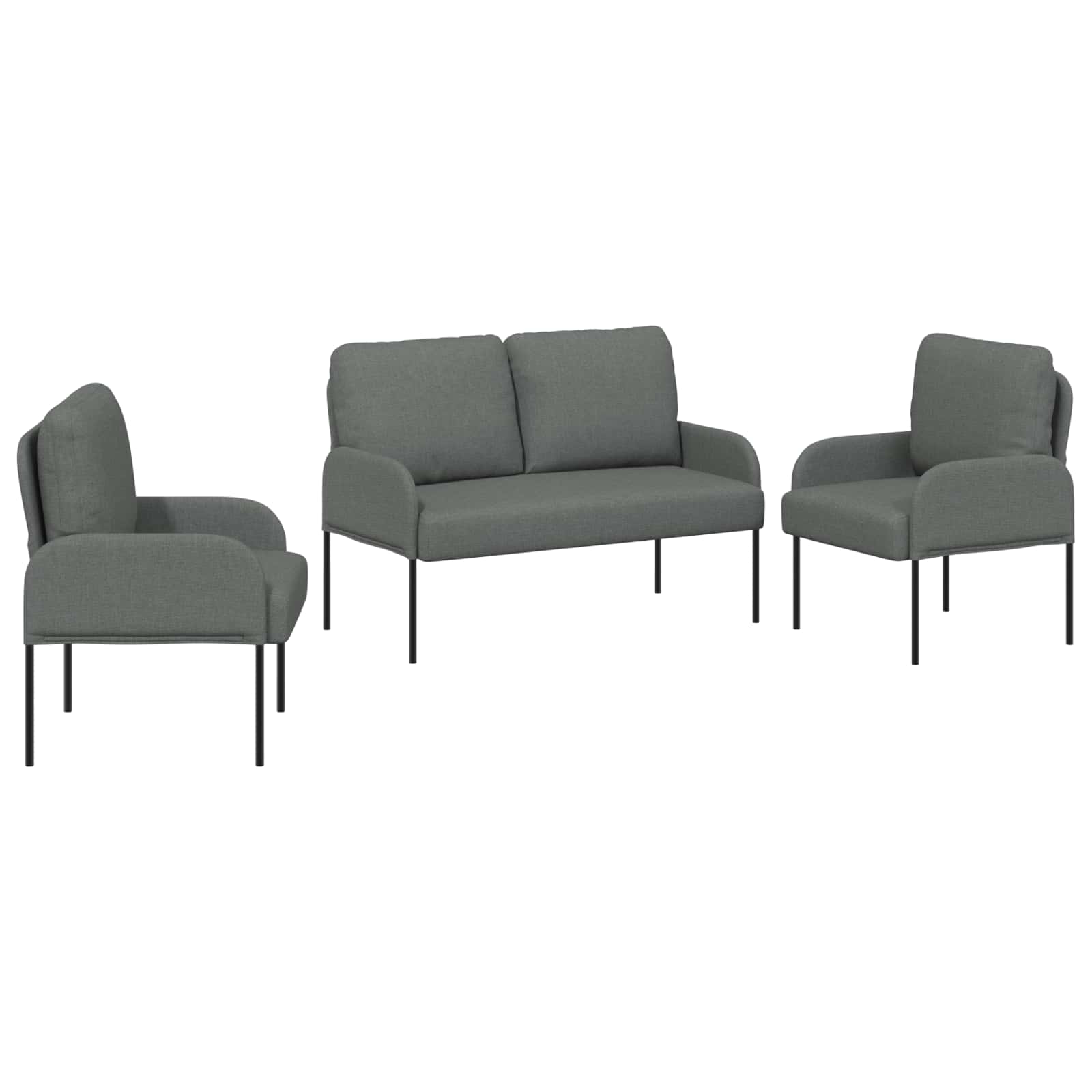 Sofa Sets 3 pcs Dark Grey Plywood