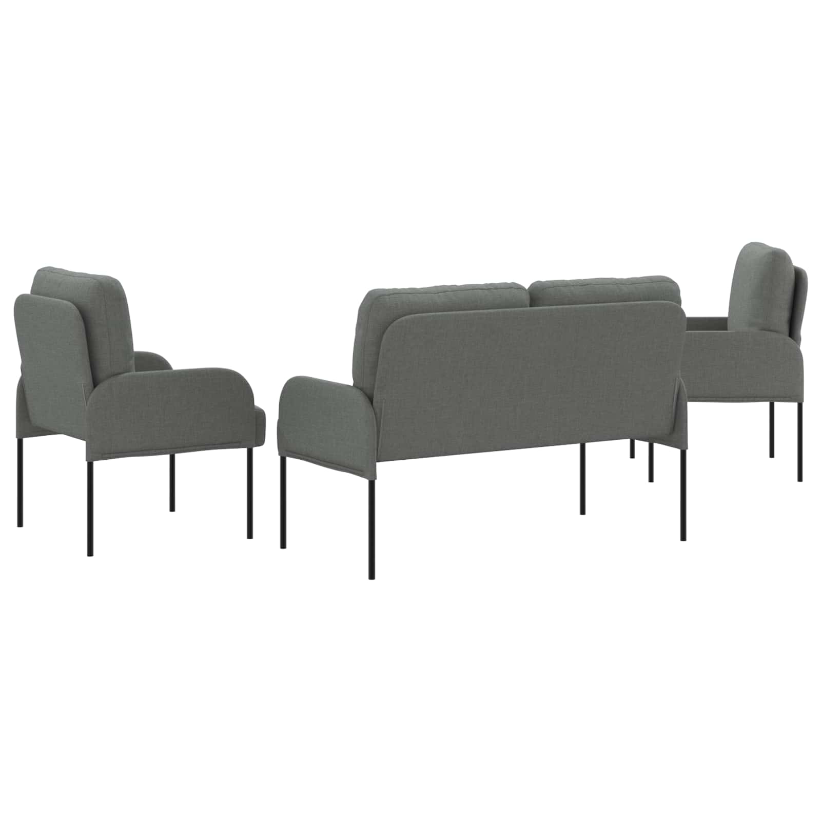 Sofa Sets 3 pcs Dark Grey Plywood