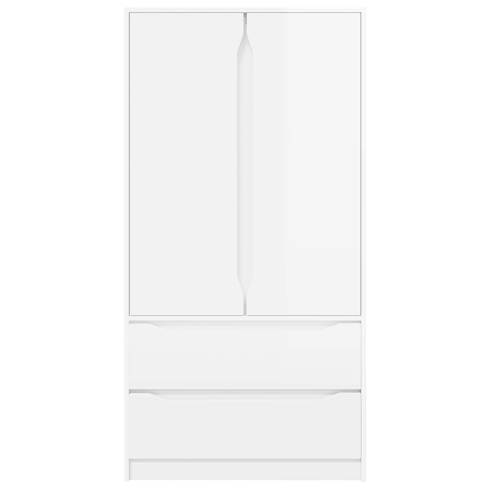 Wardrobe High Gloss White 79.5 x 49 x 156 cm Engineered Wood