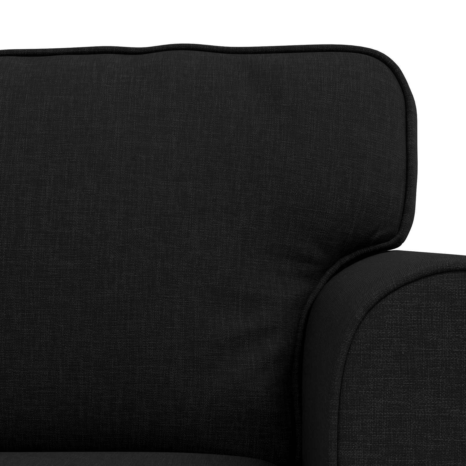 Sofa 2 pcs Black 155 x 82 x 80 cm Fabric