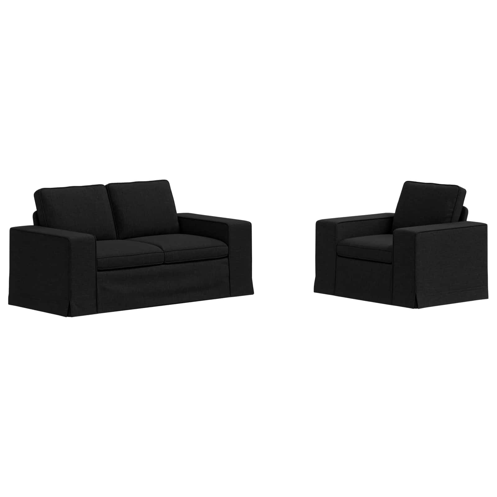 Sofa Set 2 pcs Black 162 x 80 x 82 cm Fabric